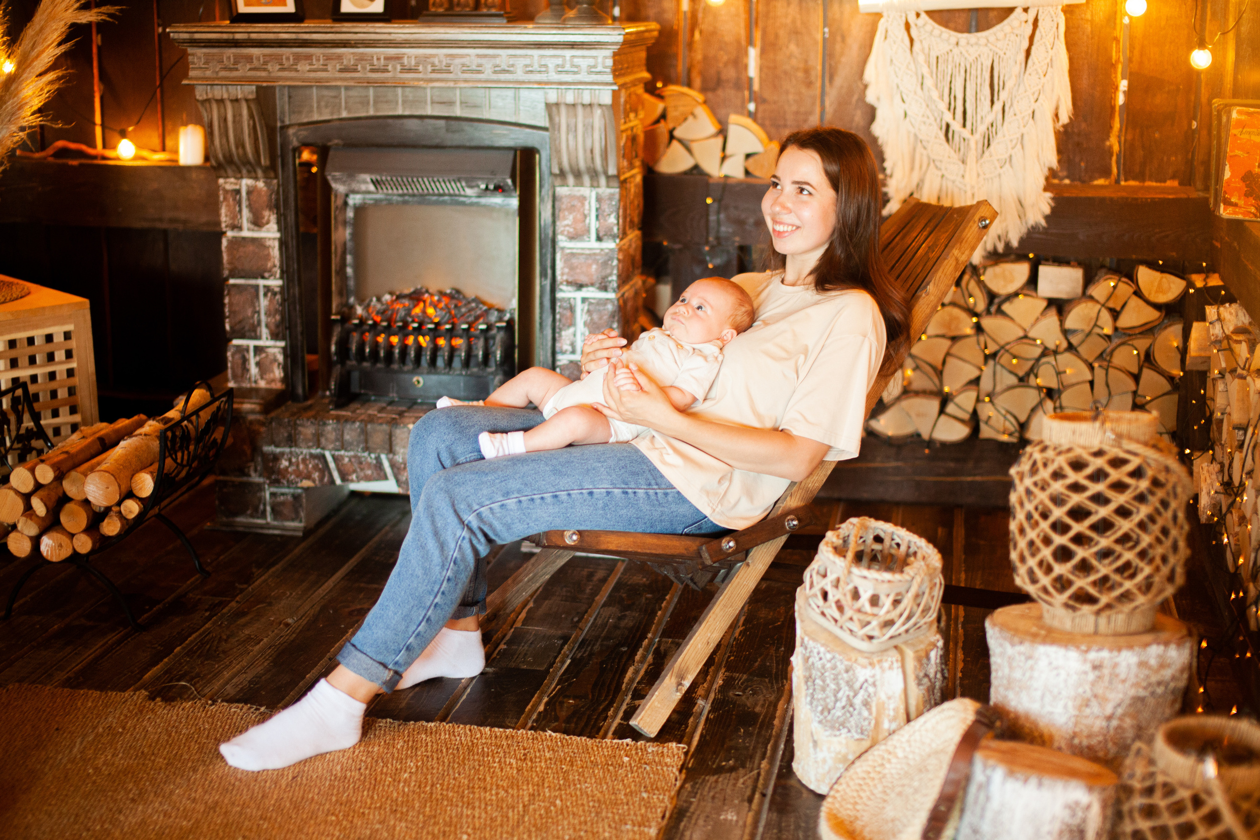 Семейная фотосессия в фотостудии и дома с новорожденным малышом. Фотограф на крещение и венчание в Нижнем Новгороде.Свадебный Фотограф