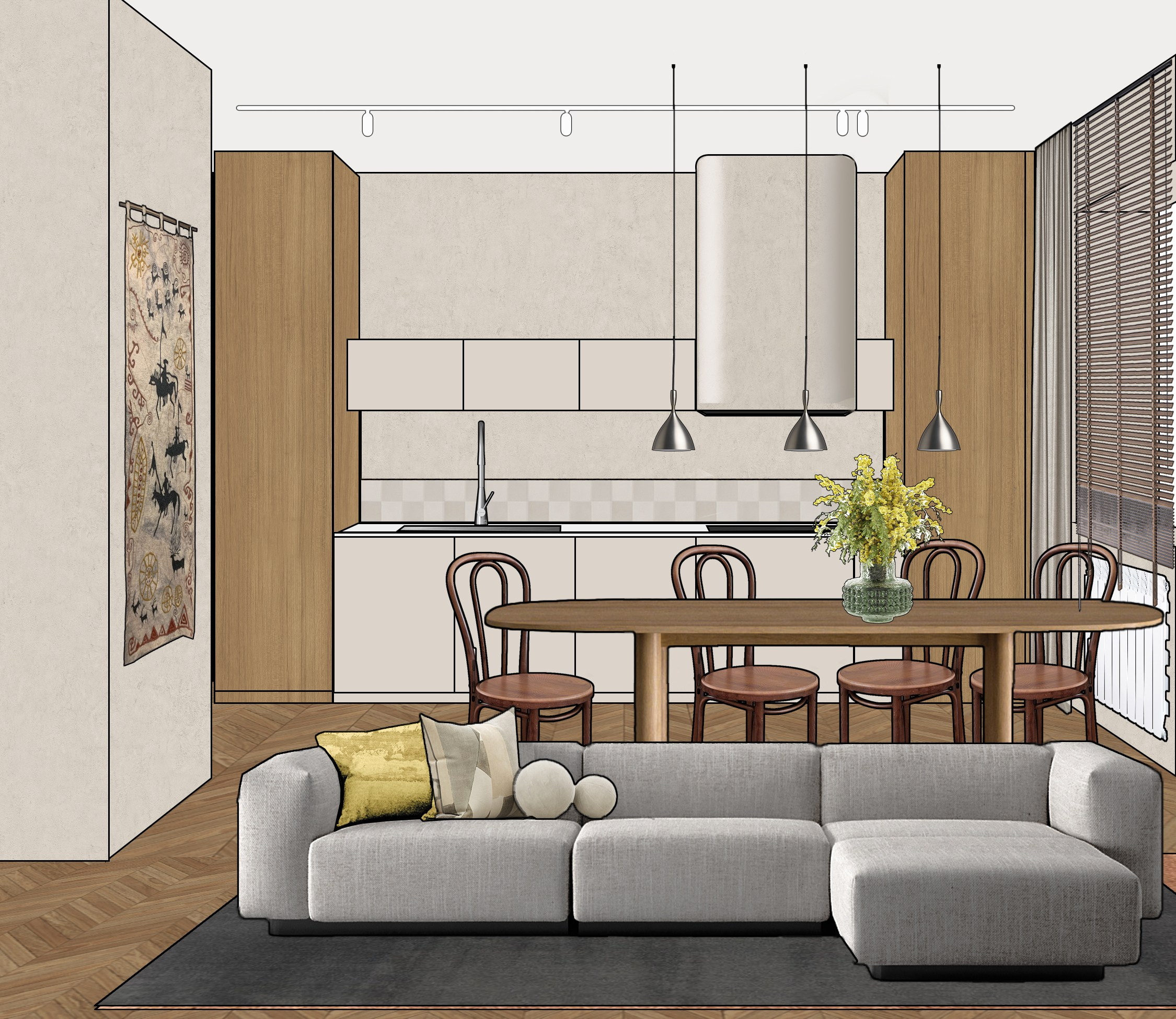 Various projects for decorating individual rooms. SHAIMERDINOVA INTERIORS