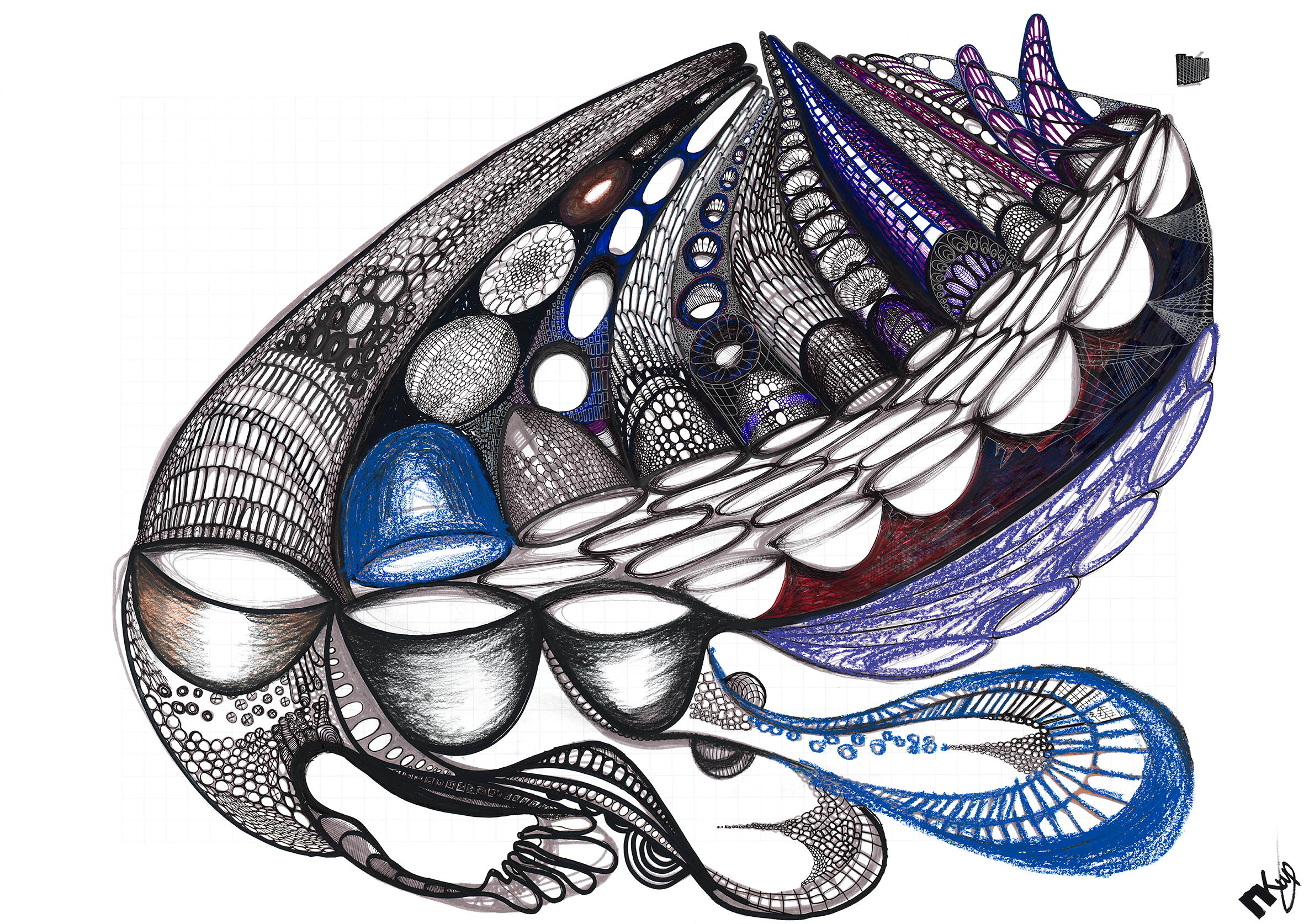 Memory, mixed media, paper, 84,1x59,4 (2023) 