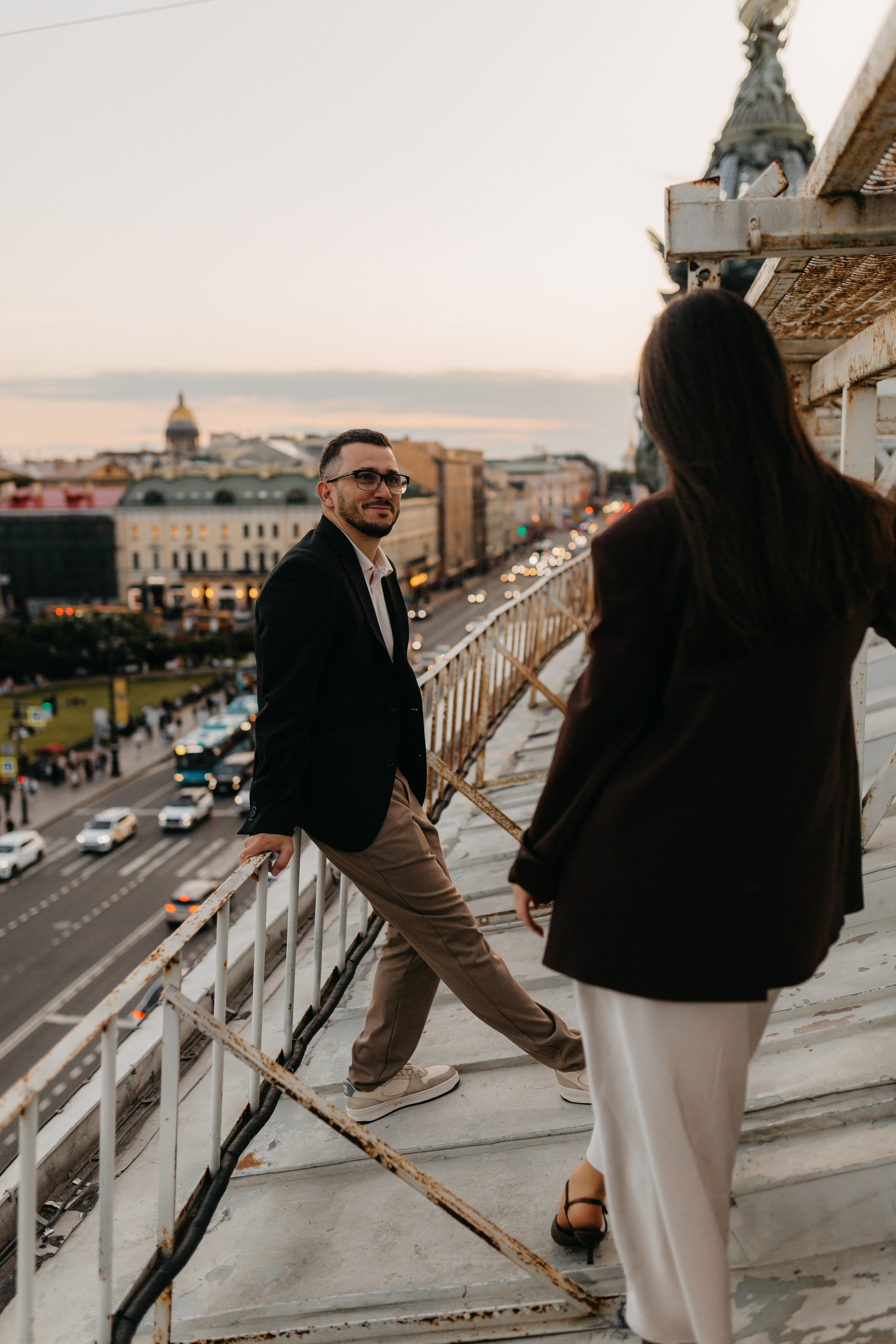 LoveStory на крышах Питера. Фотограф Санкт-Петербург Князева Елизавета