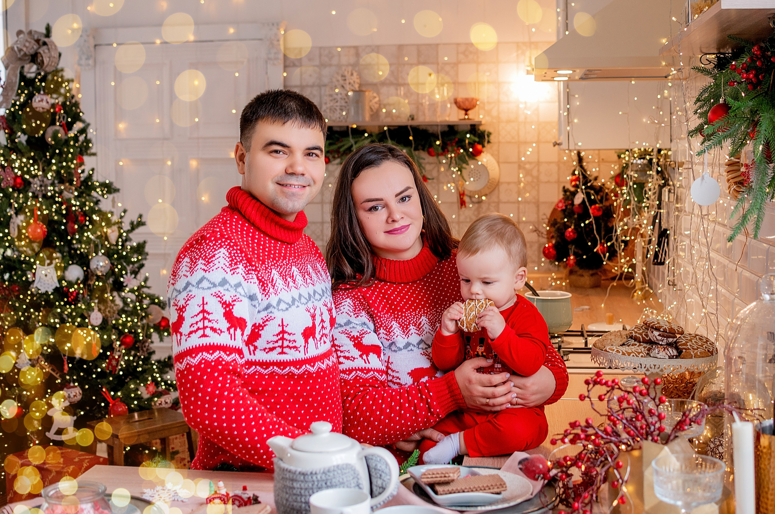 Новогодняя семейная фотосессия в Краснодаре 2023-2024. Фотограф новорожденных Краснодар Малышенко Надежда