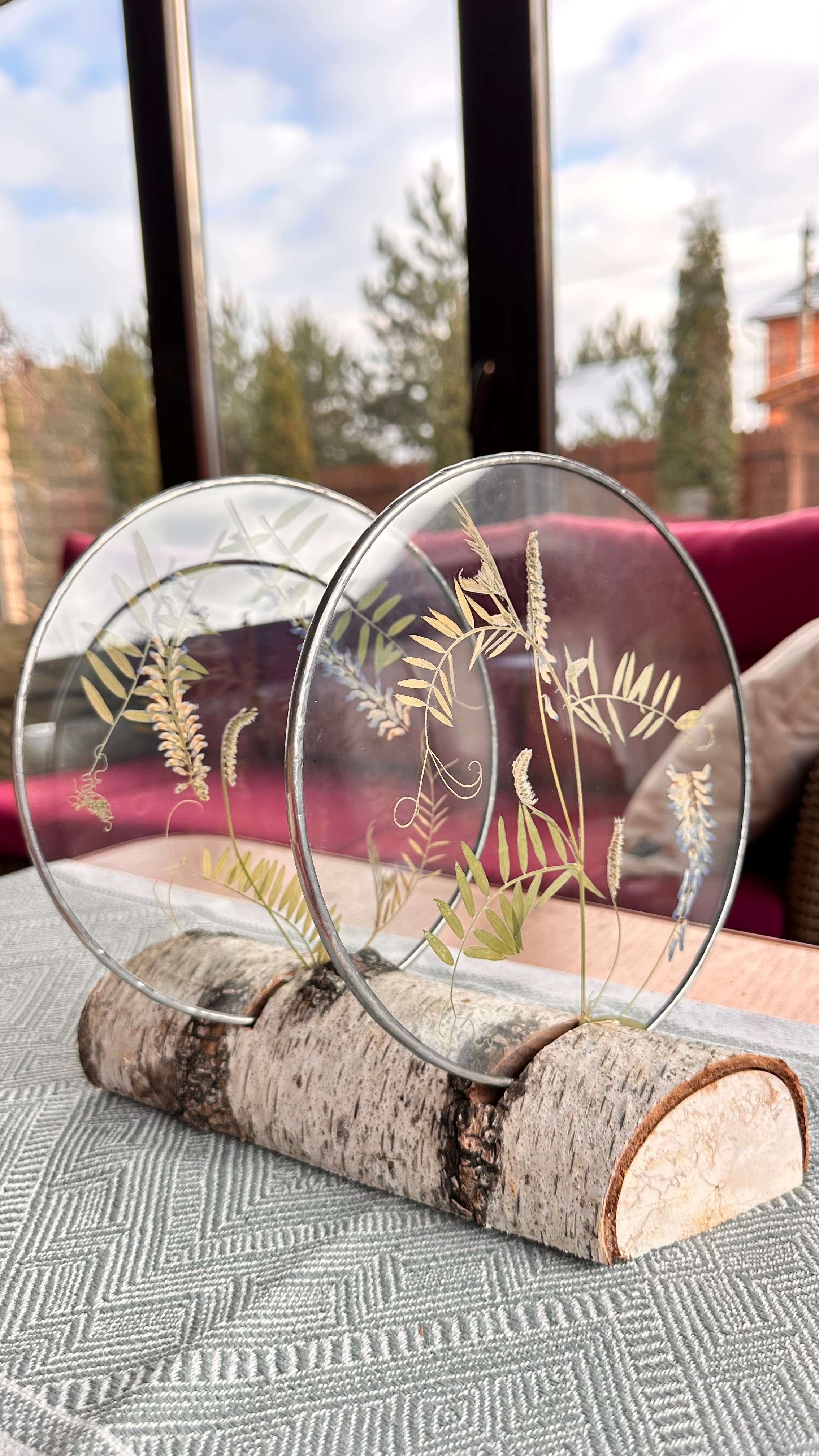 Витражи в наличии. Оформляю пространства. Витражи с сухоцветами в технике Тиффани