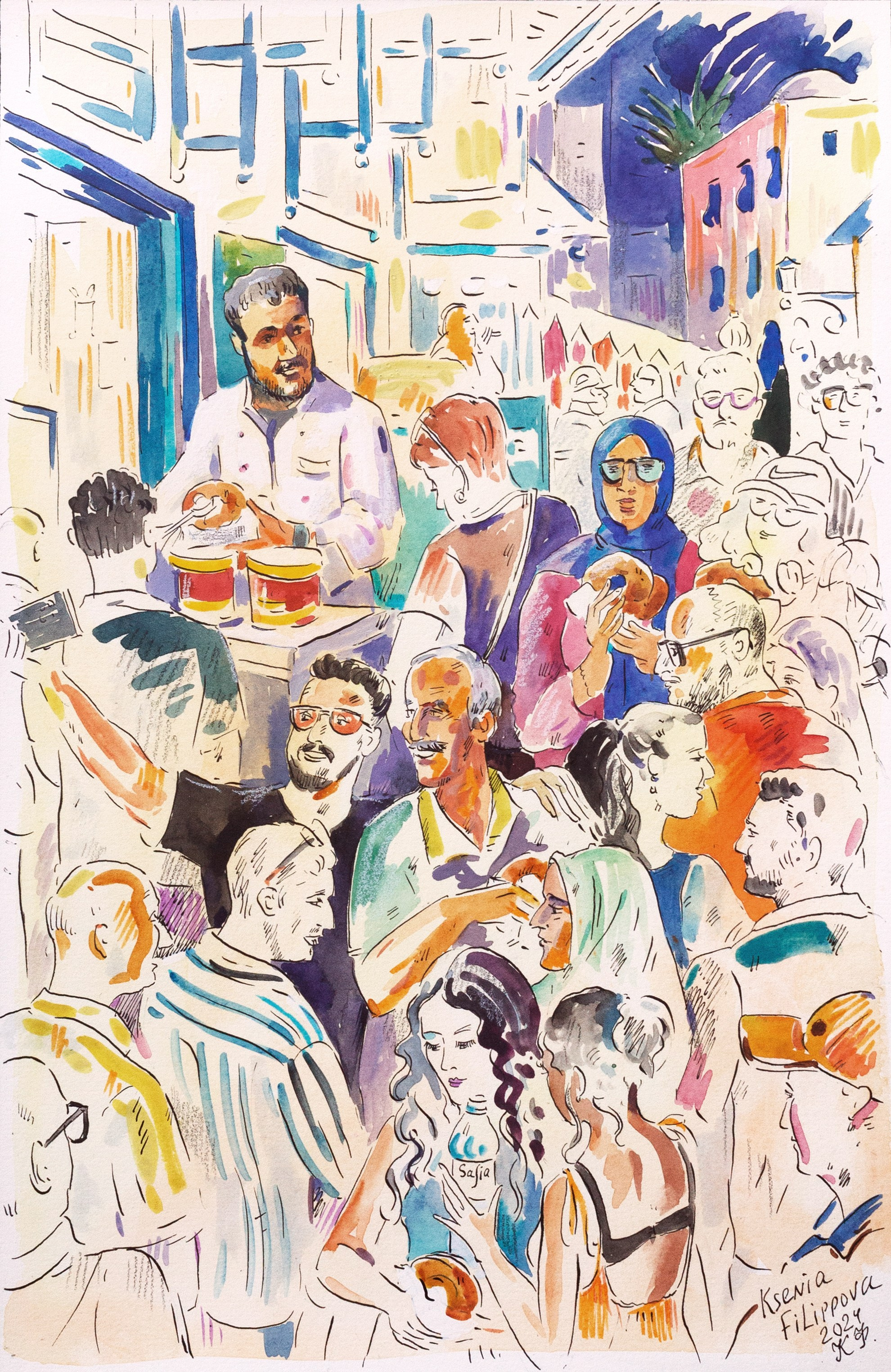 Sidi bou Said (exhibition at Galerie Saladin). Artist Ksenia Filippova