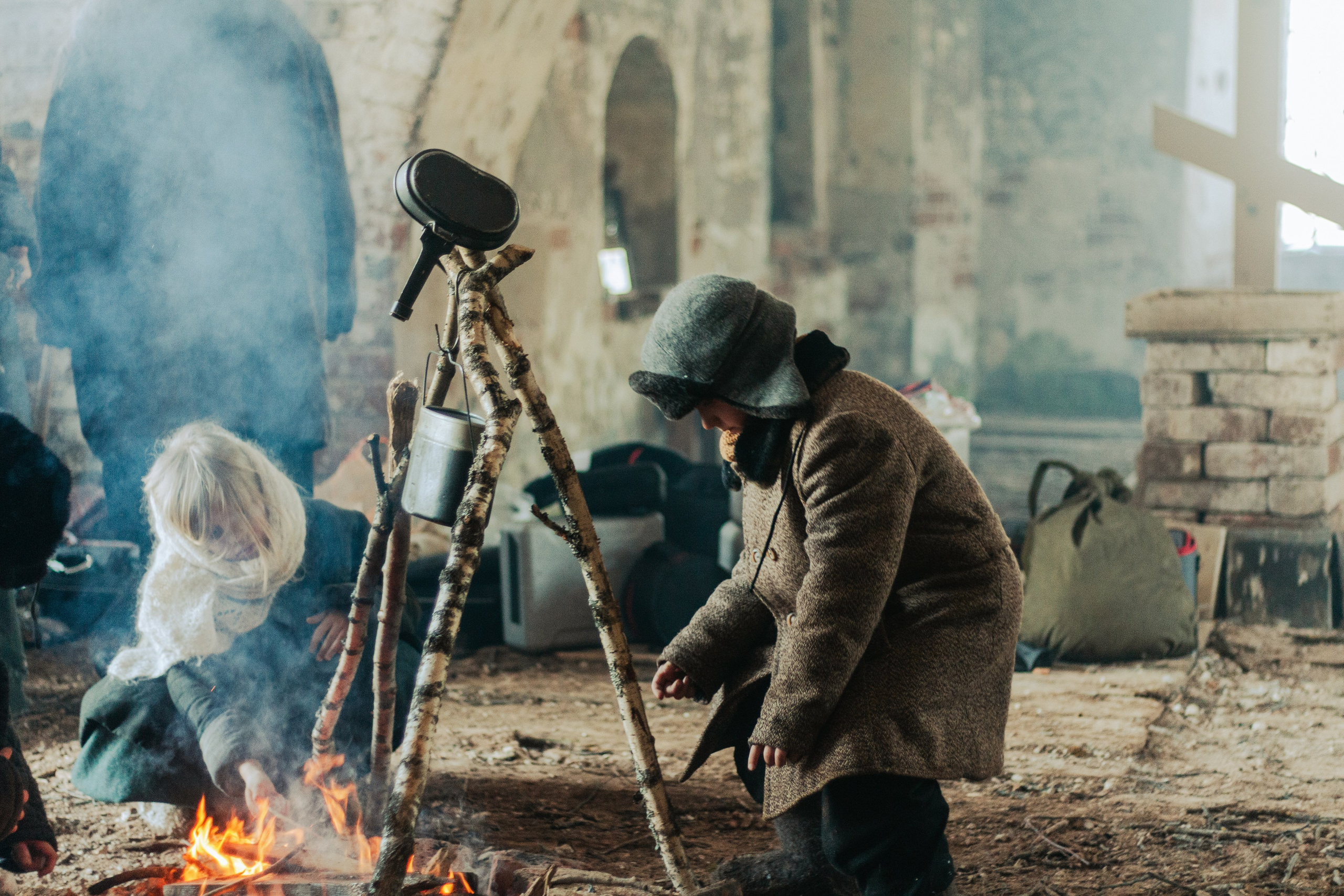 На съемках фильма «Июньская полынь». Мария Колесникова