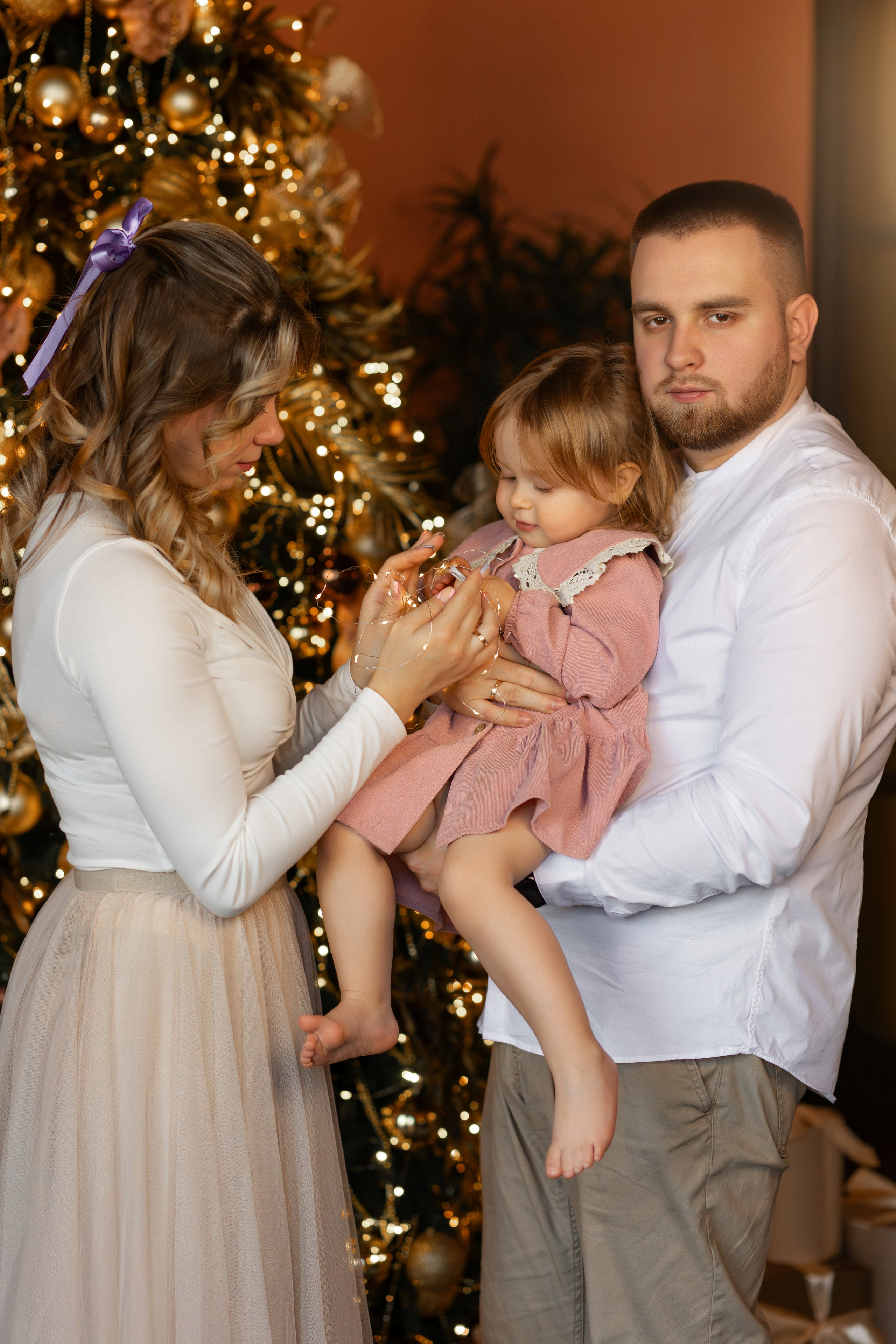 Новогодняя семейная съемка в студии. Семейный и женский фотограф в Москве Надежда Воробьева