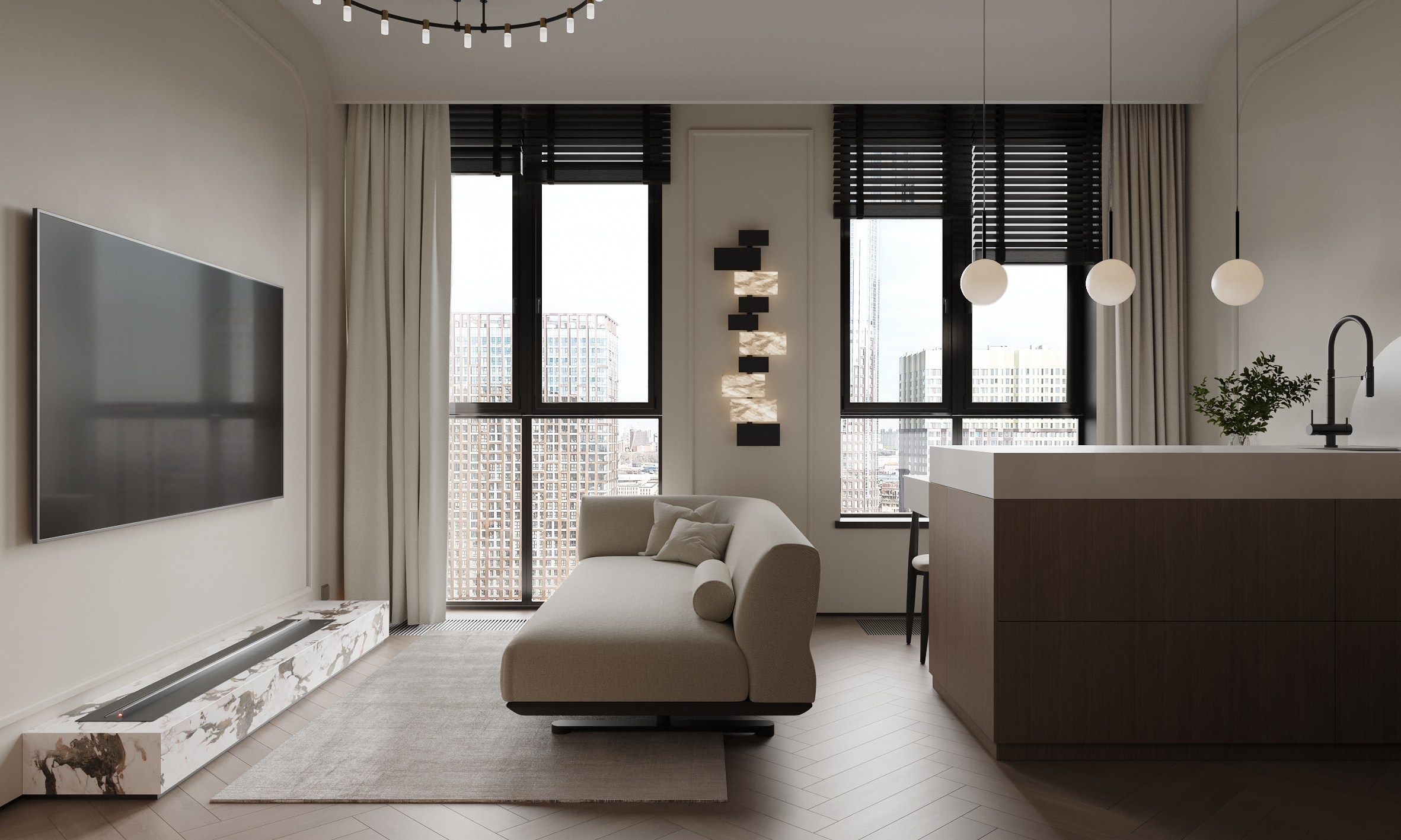 ЖК Sydney city Дизайн Мария Попова. 3D визуализатор интерьеров Ксения Жарко