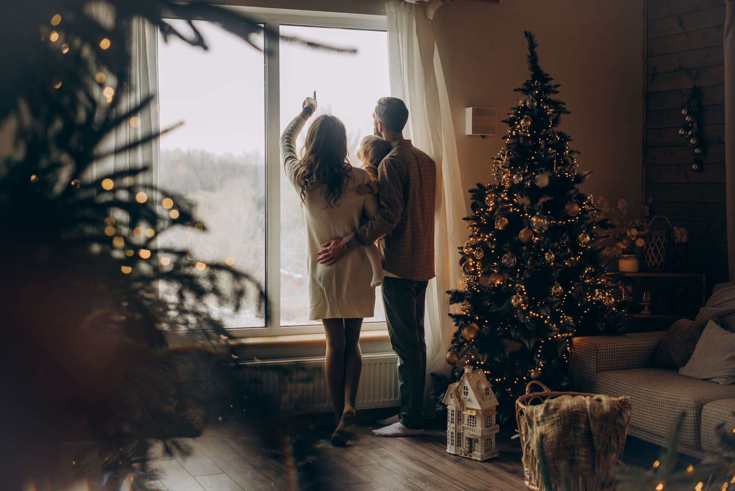 Семейная новогодняя фотосессия в студии. Семейный фотограф в Домодедово и Москве Елена Пичугина