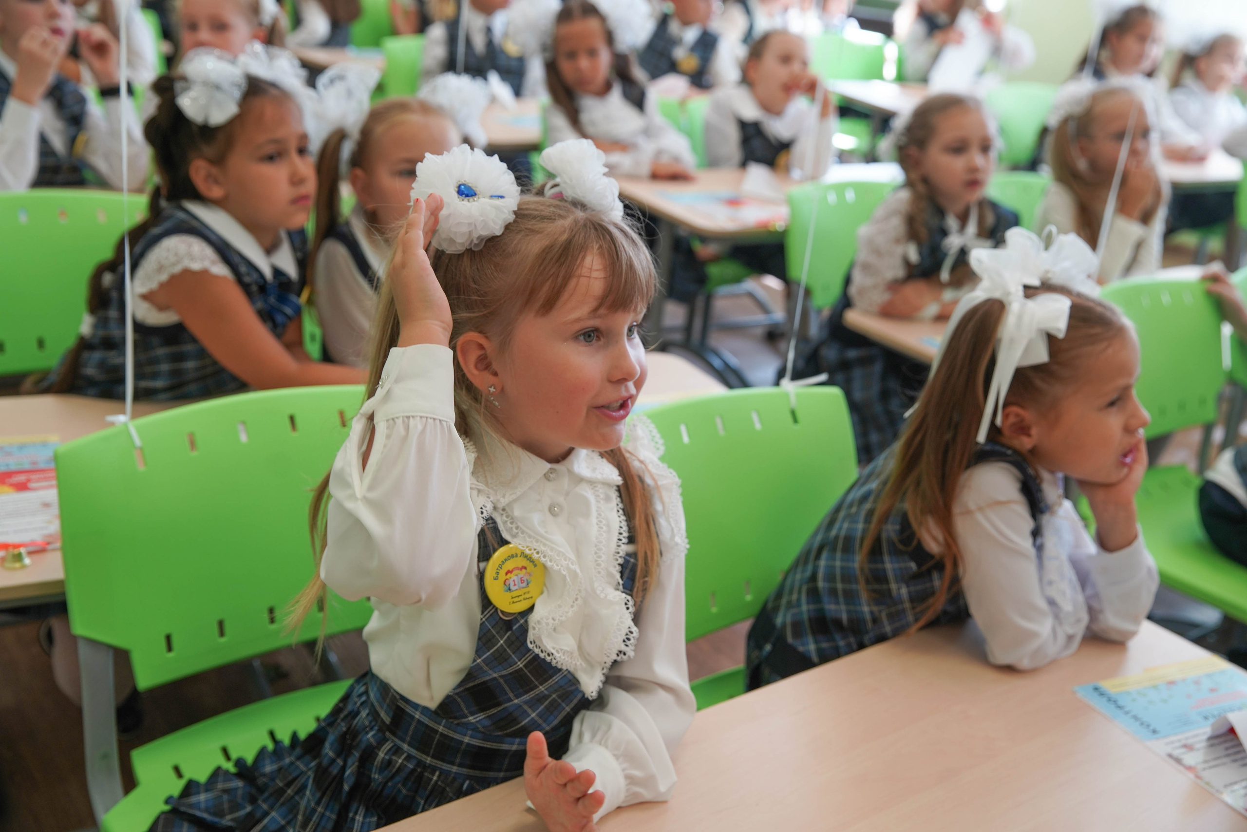 Первый класс линейка, в классе, портреты. Семейный и детский фотограф в Нижнем Новгороде