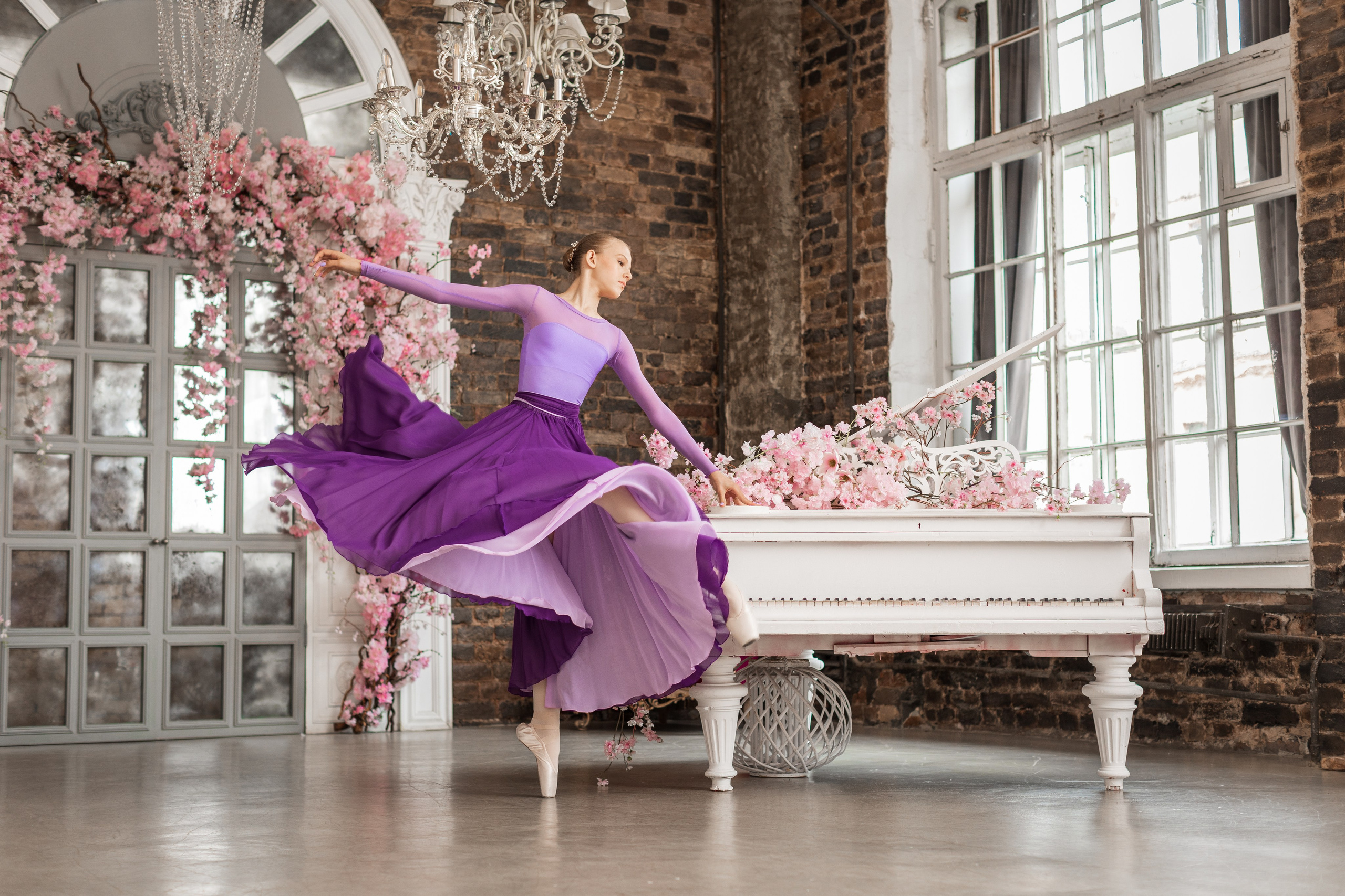 Фиолетовая воздушная длинная юбка напрокат. Балетный фотограф Алина Ханько — Душа Балета
