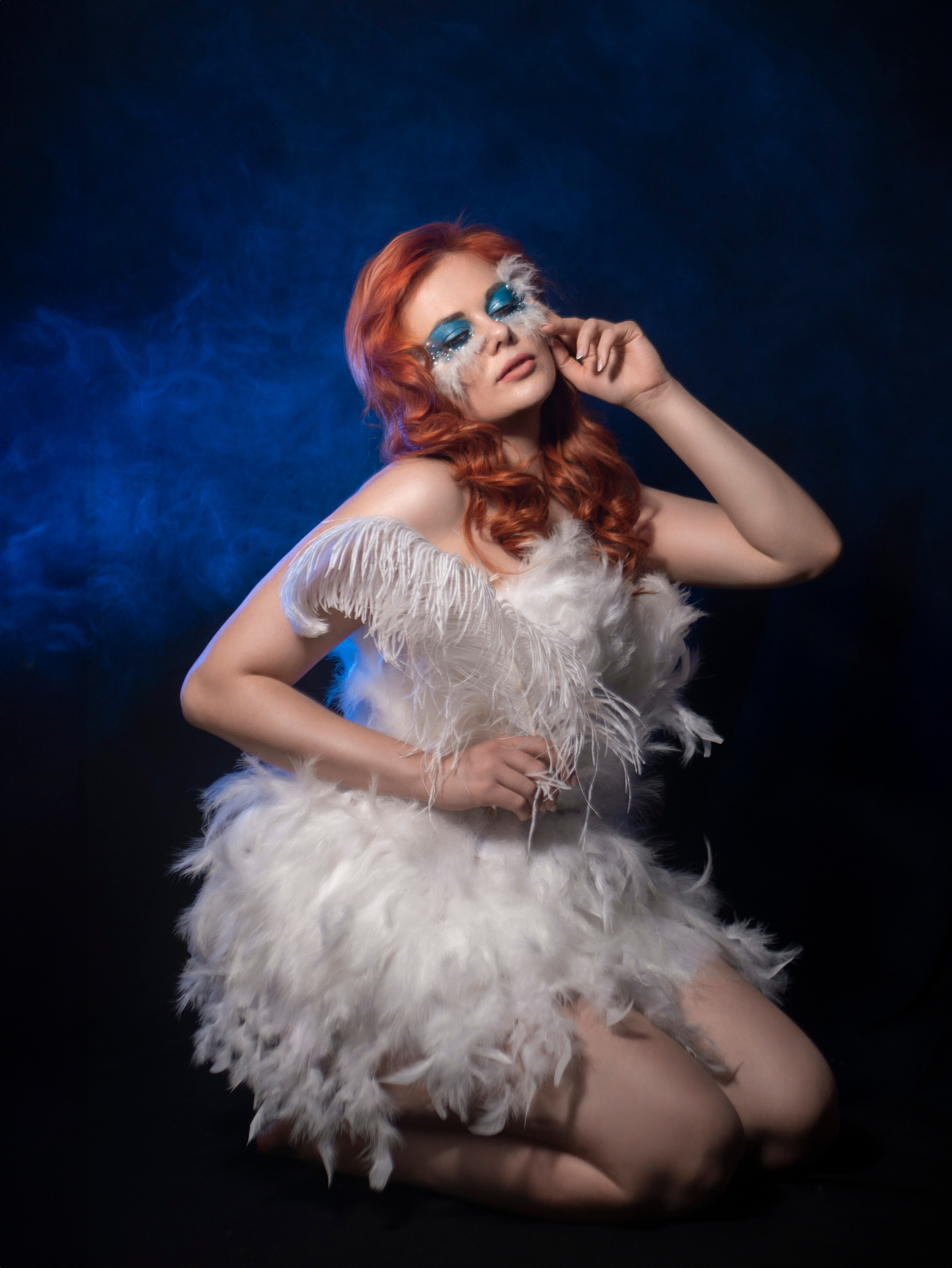 Грим с перьями. Арт фотограф, женский фотограф Москва