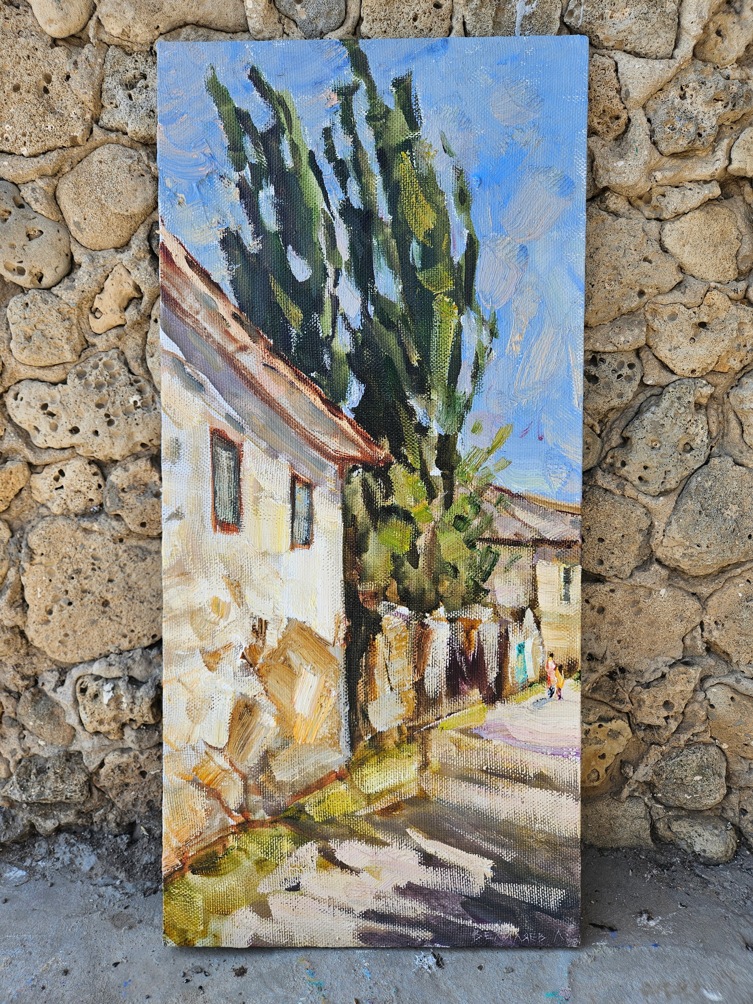 Улочка в Плотинном. 2025. Холст, масло. 75х40. Цена: 25000₽