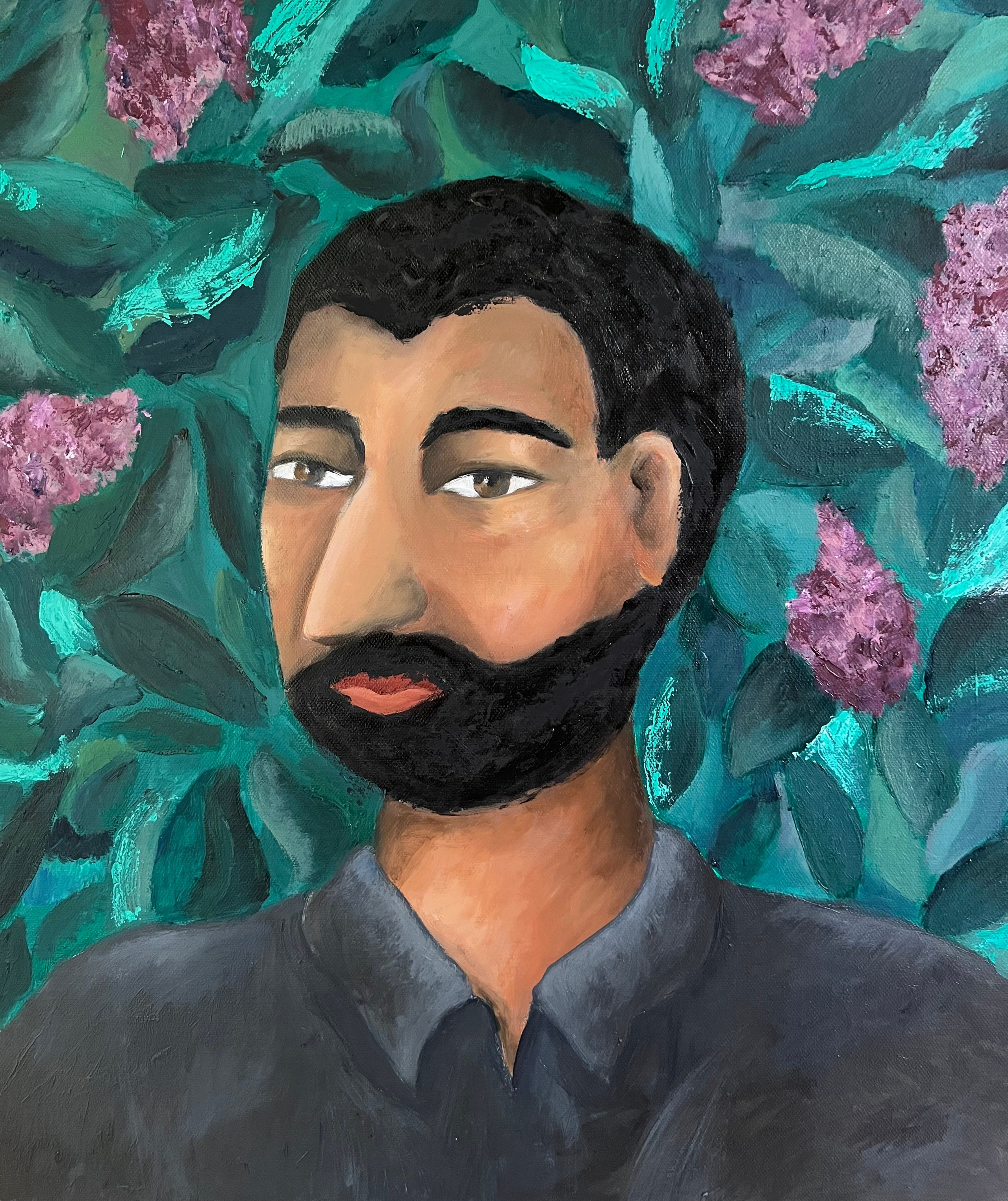 Villager Shilo. Oil on canvas. 45x40 cm 2024