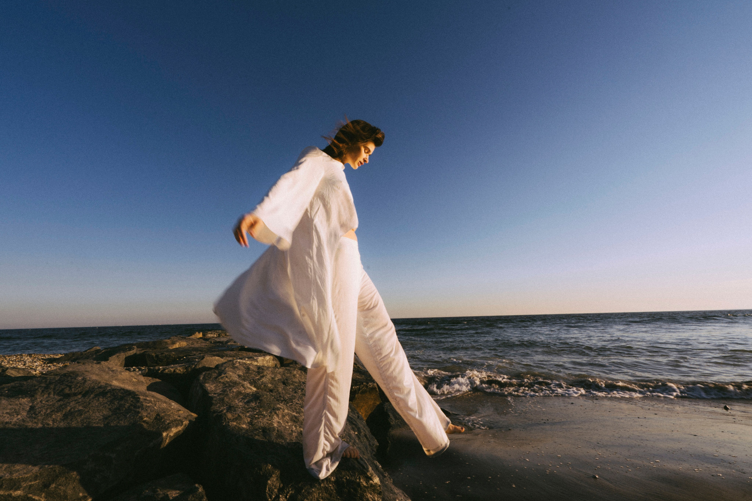 On a beach in New York. New York photographer RINAT SHAHMETOV in New York city