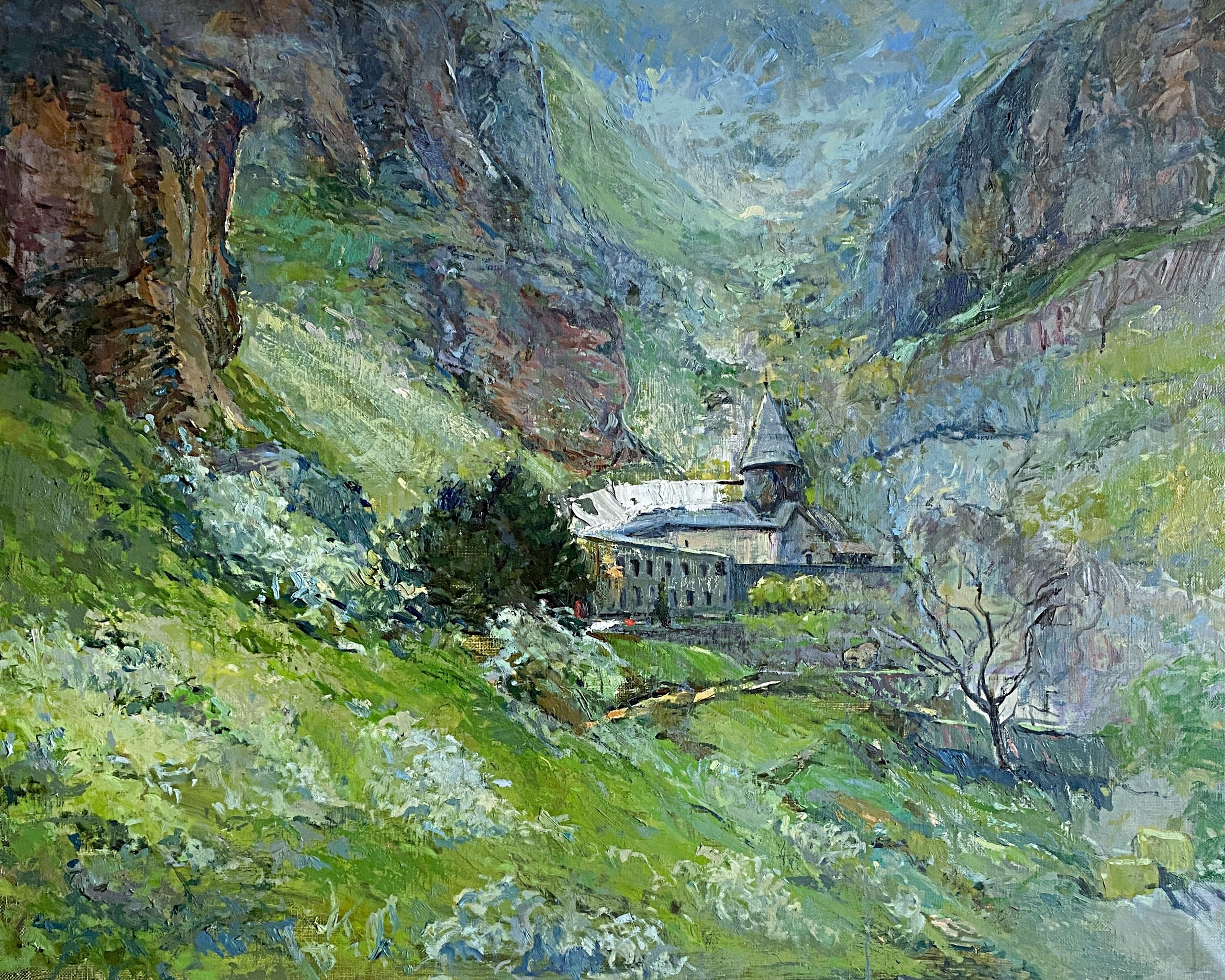 "Монастырь. Армения" 100Х80 см, Холст/масло, 2017 Живопись, Масло, Холст, Импрессионизм, Храм, Армения, пейзаж