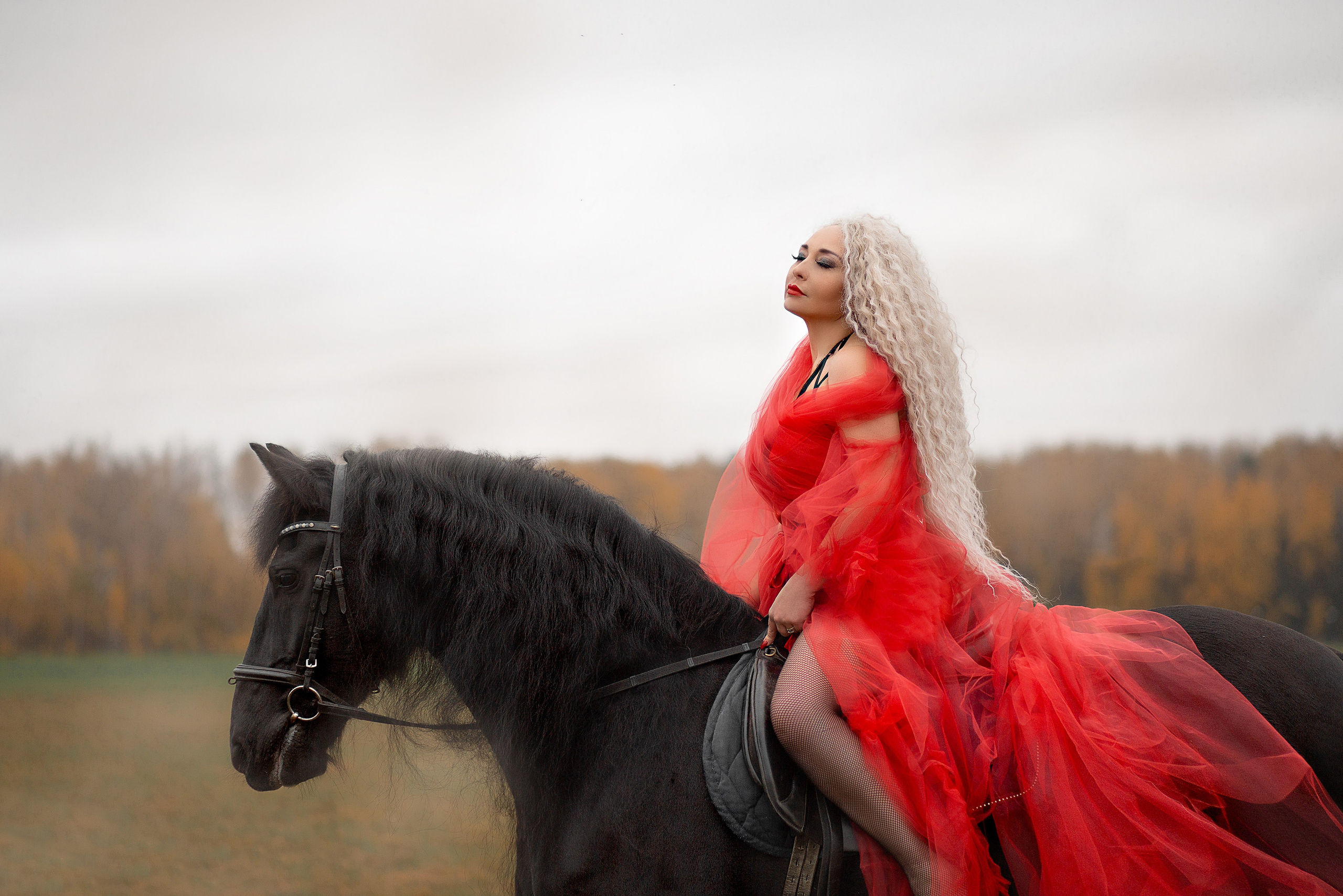 Олена и Дантес (КСК Курцево). Фотосессия с лошадьми в Нижнем Новгороде
