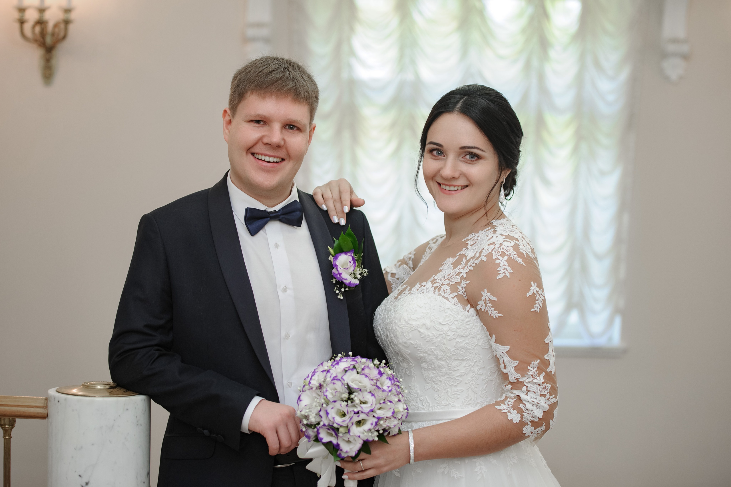 Свадебная фотосессия во дворце бракосочетания в Пушкине.