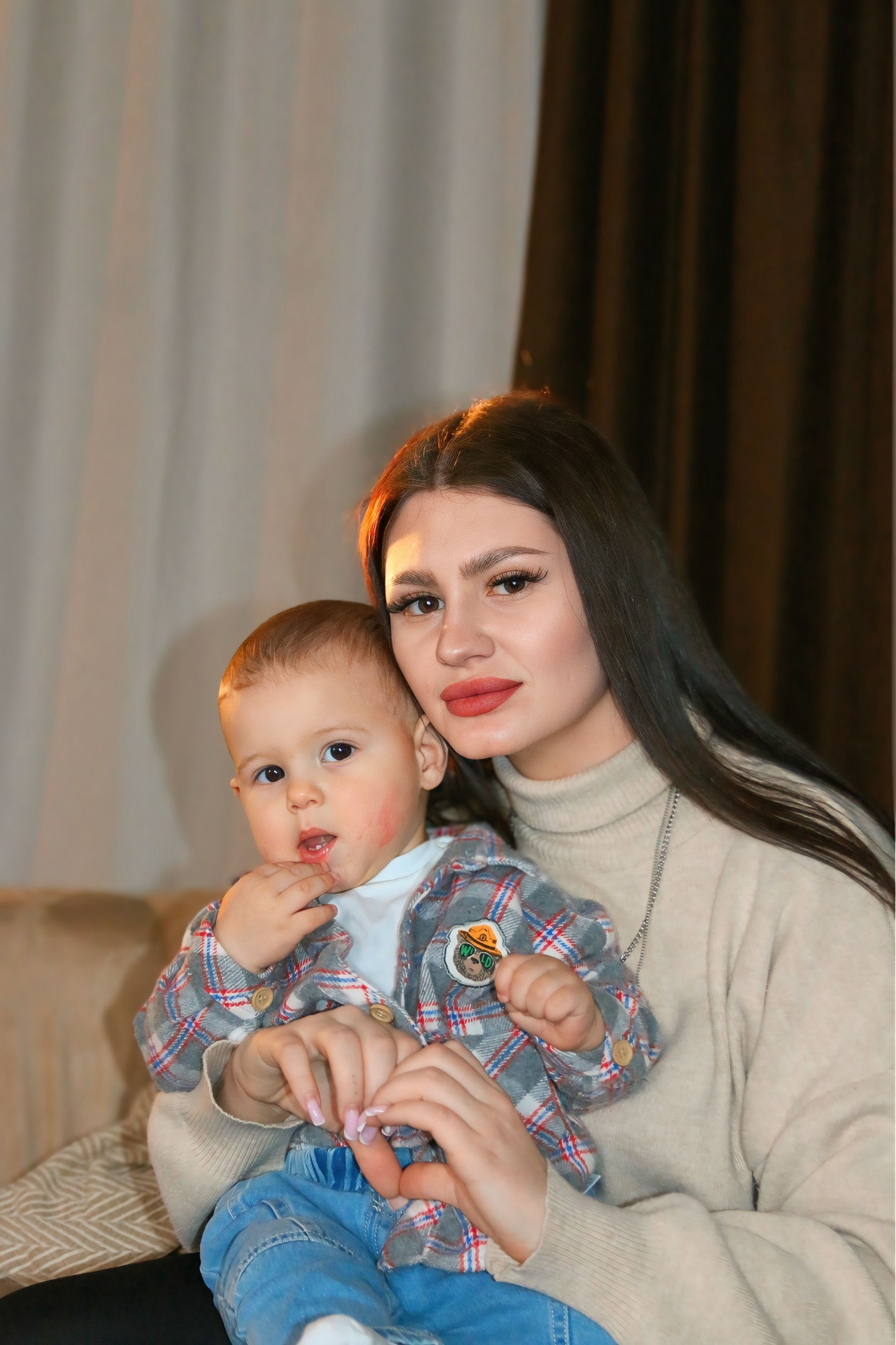 Новогодняя фотосессия мамы с сыном