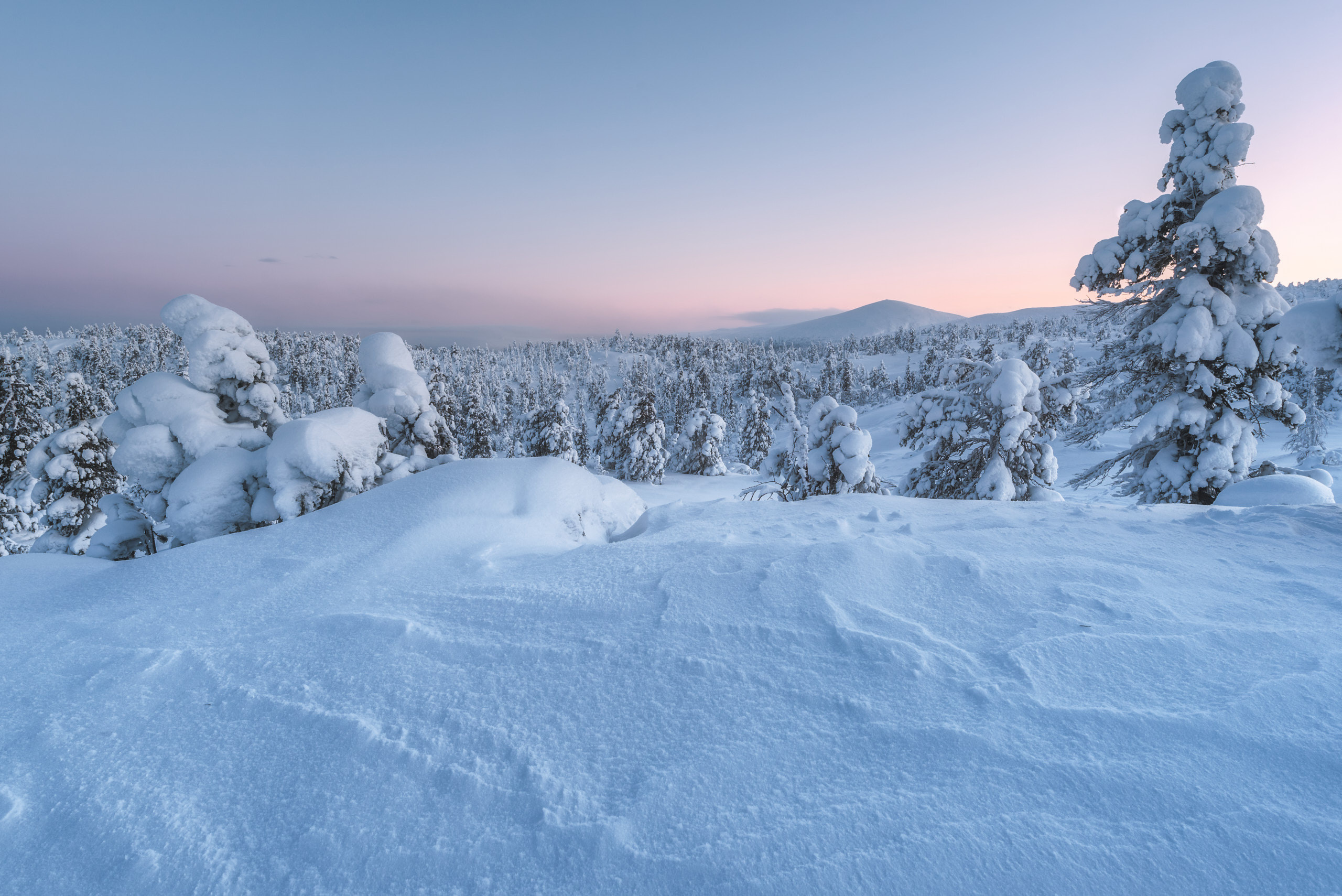 Зима на склонах горы Волосяная сопка. Мурманская область. Фотограф Андрей Баскевич