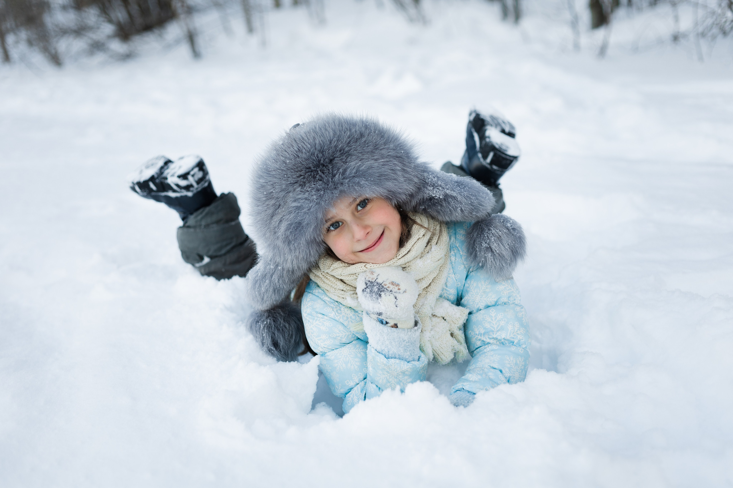 Зимняя прогулка с собакой. Детская фотосессия. Семейный и детский фотограф в Санкт-Петербурге Павлова Елена