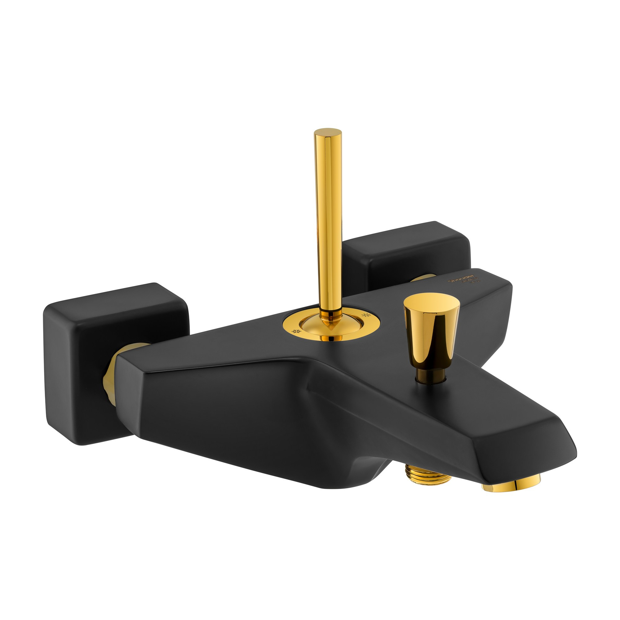 Черный смеситель для ванны