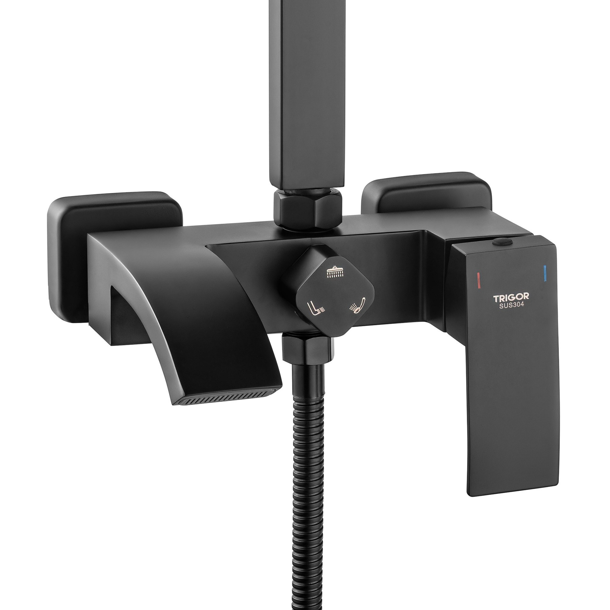 Излив и блок управления душевой стойки для ванны