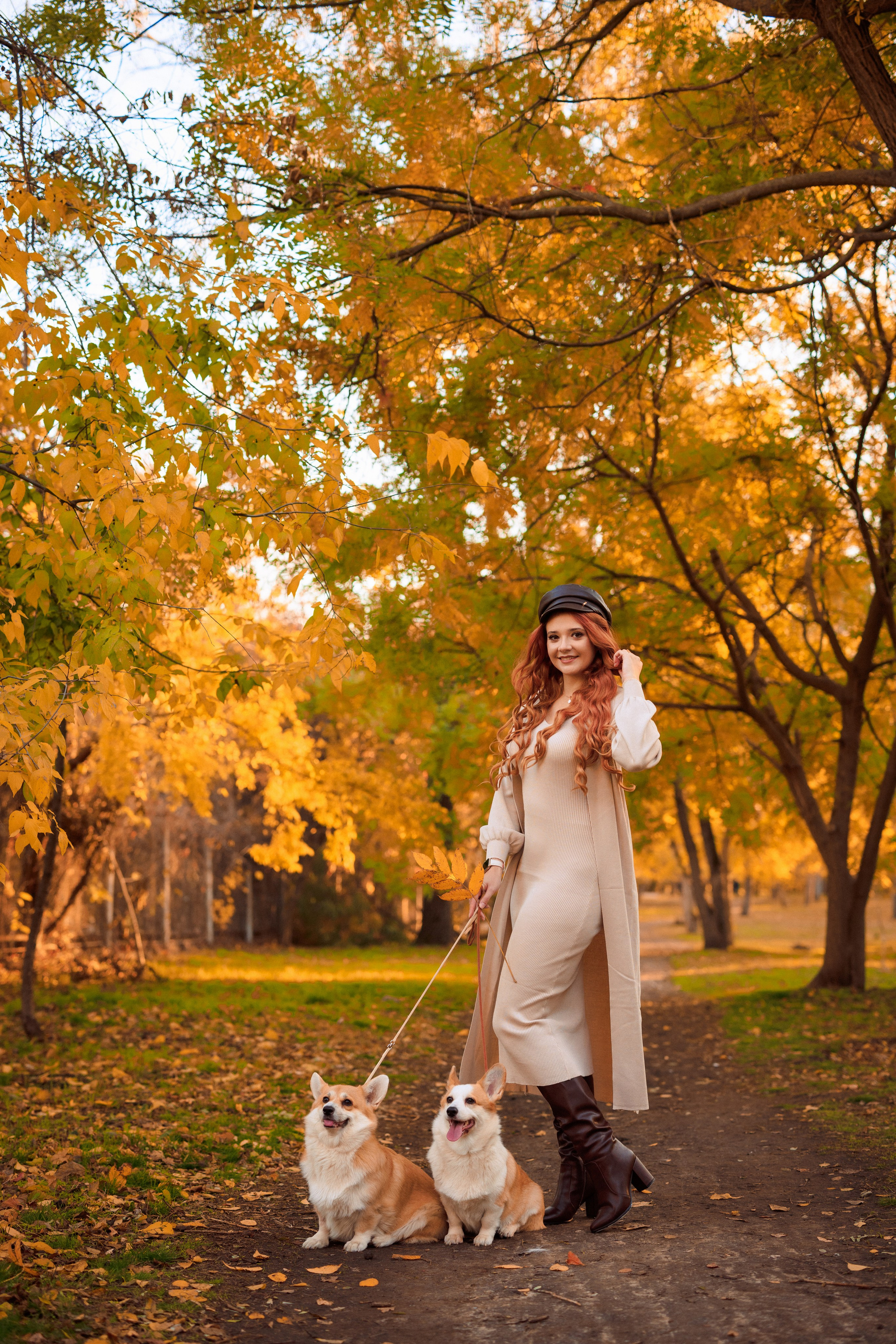 Осенняя семейная фотосессия в парке с Корги. Семейный и детский фотограф в Краснодаре Анна Трашкова