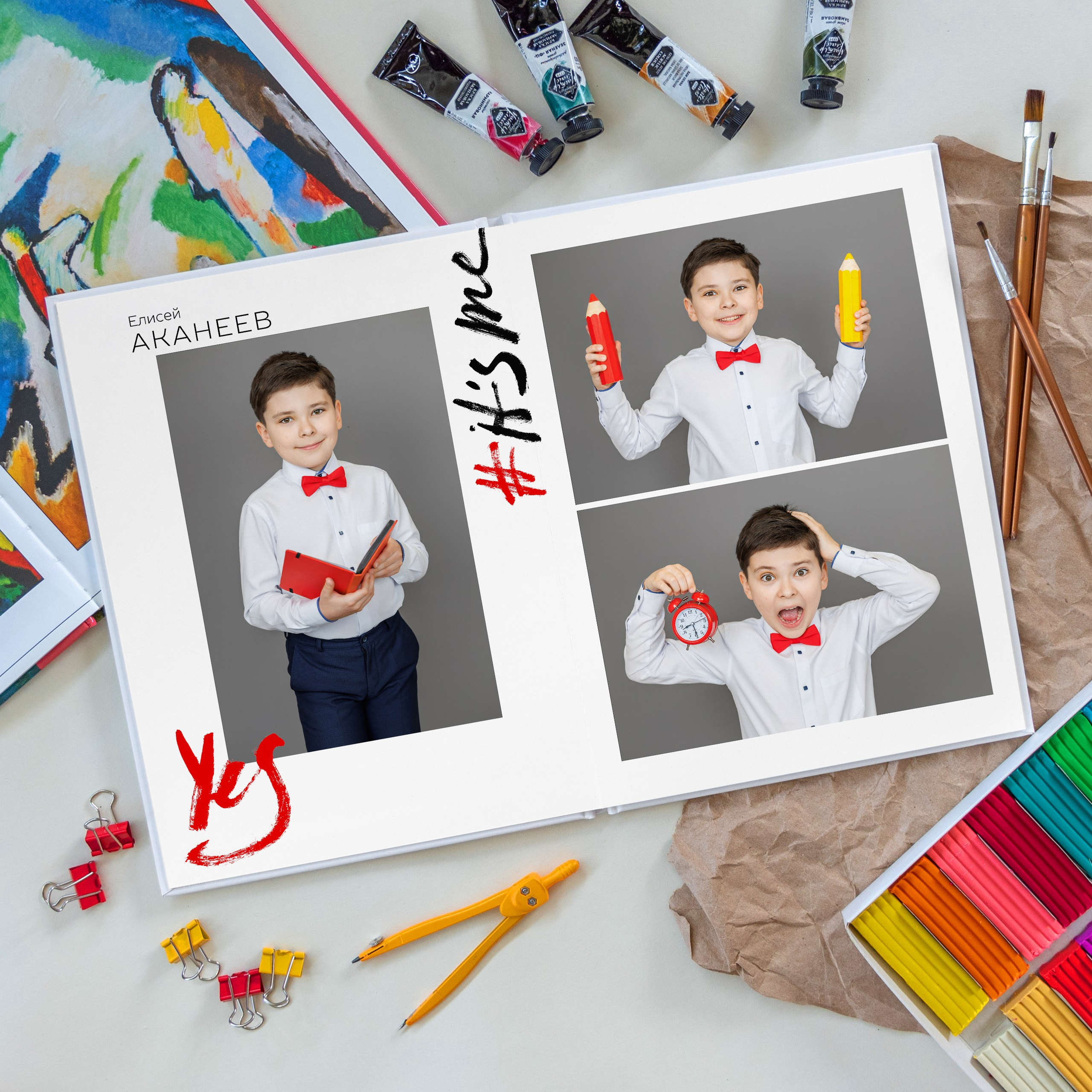 Примеры альбомов для 1-4 классов. Выпускные альбомы в Москве фотограф Алина Пащук