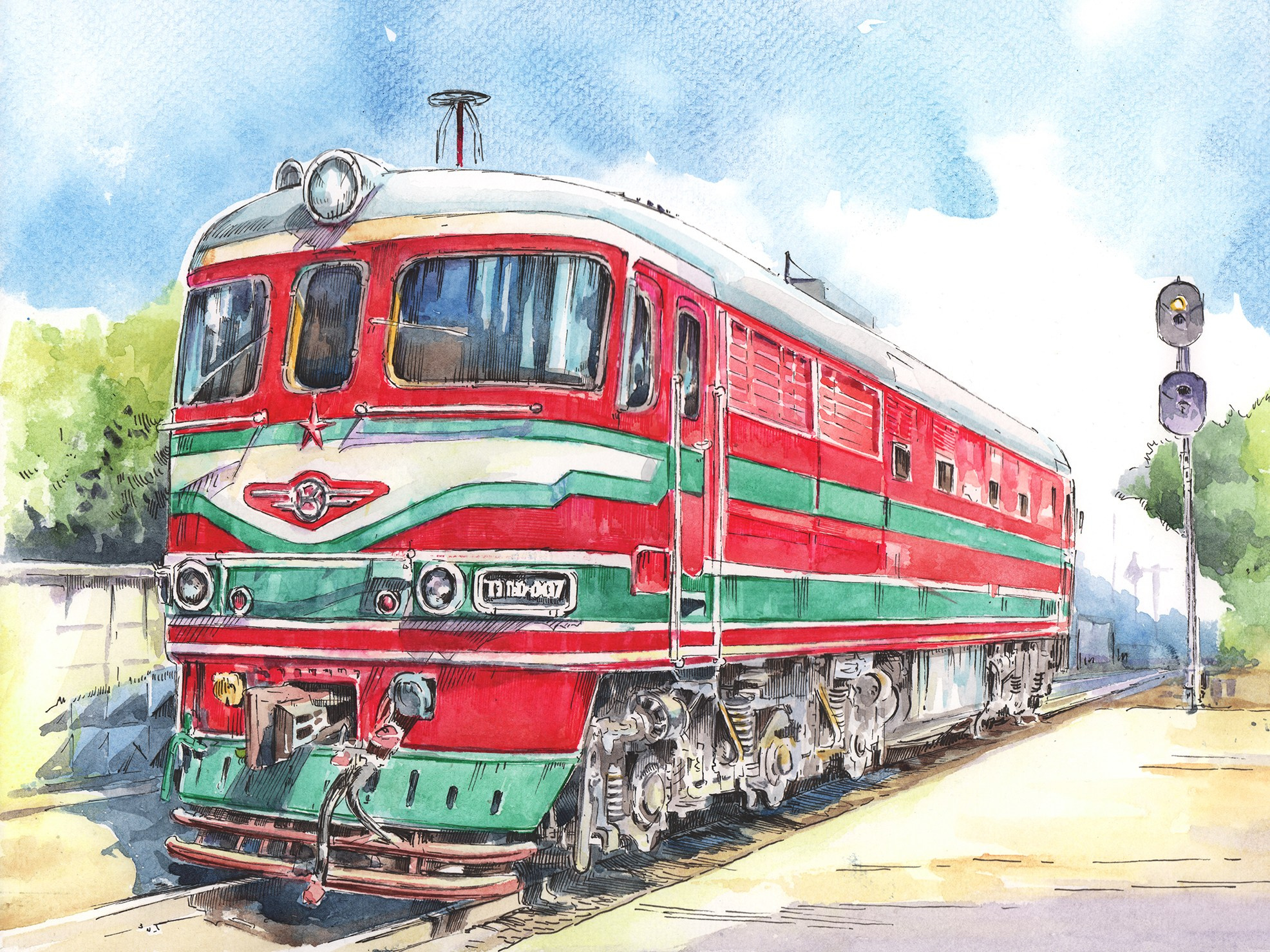 Железная дорога (2022-2024). Художник Александр Петрунин