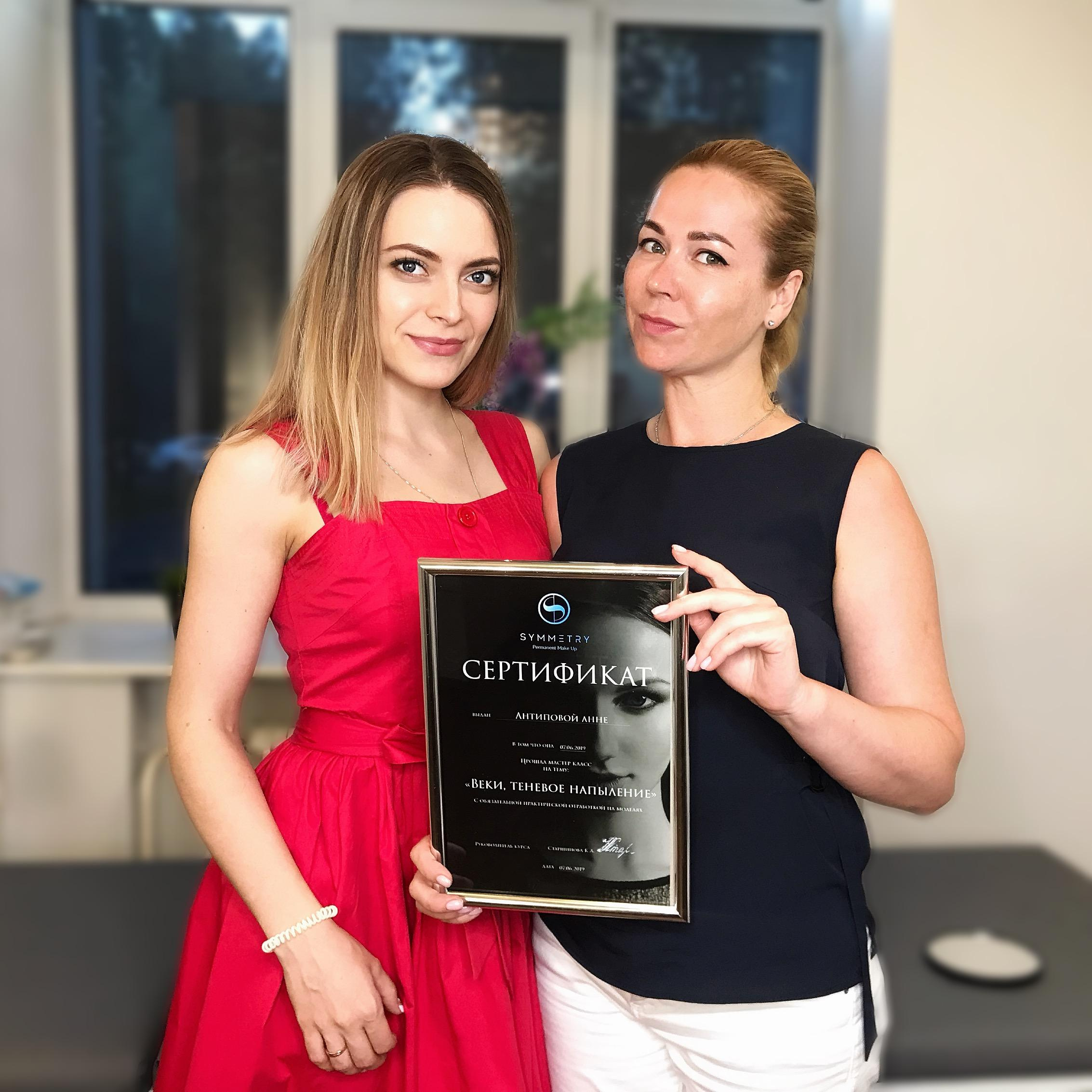 Обучение перманентному макияжу практика на моделях в студии SYMMETRY