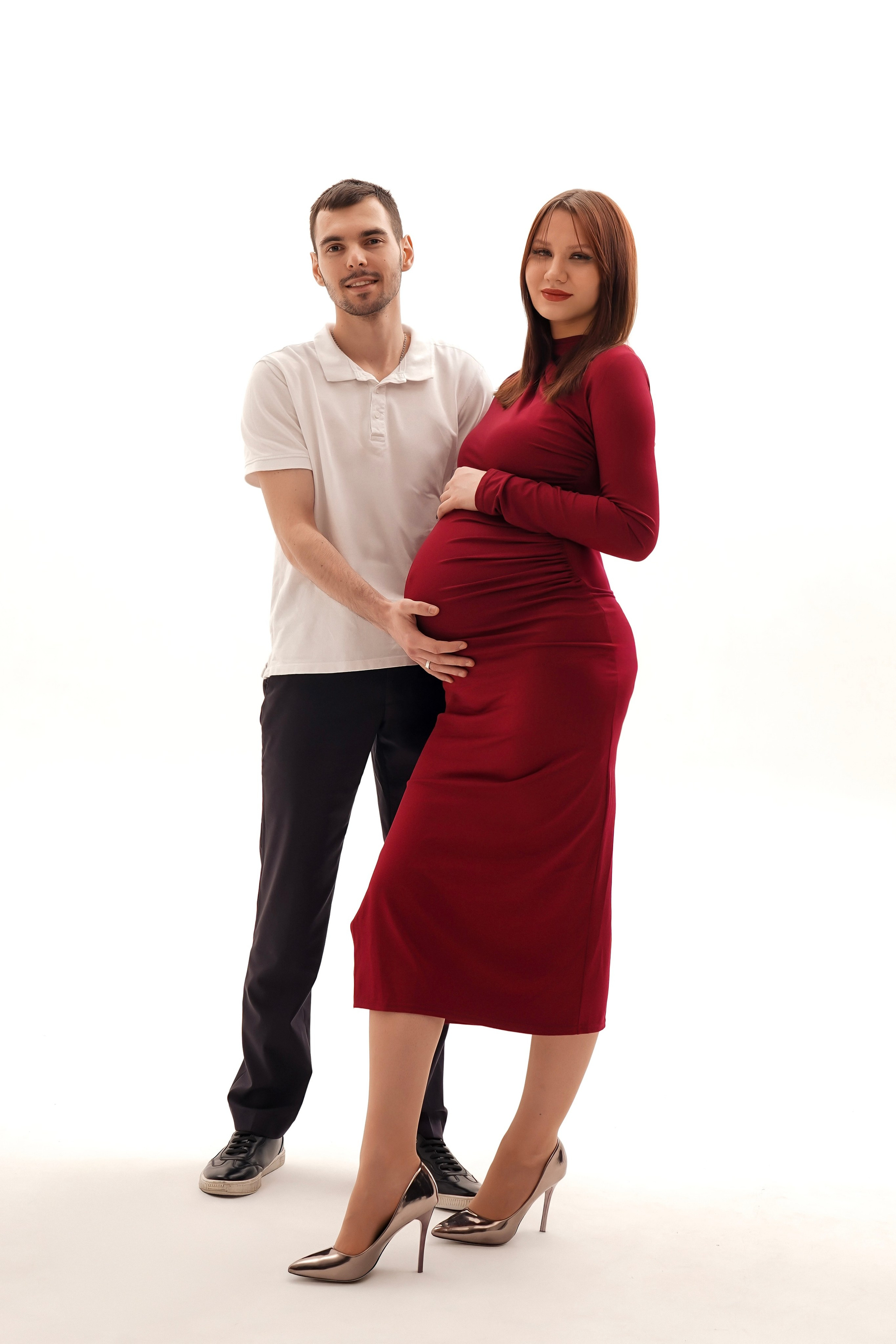 Съемка беременности на циклораме. Диана и Вадим. Анна, фотограф Москва, Зеленоград