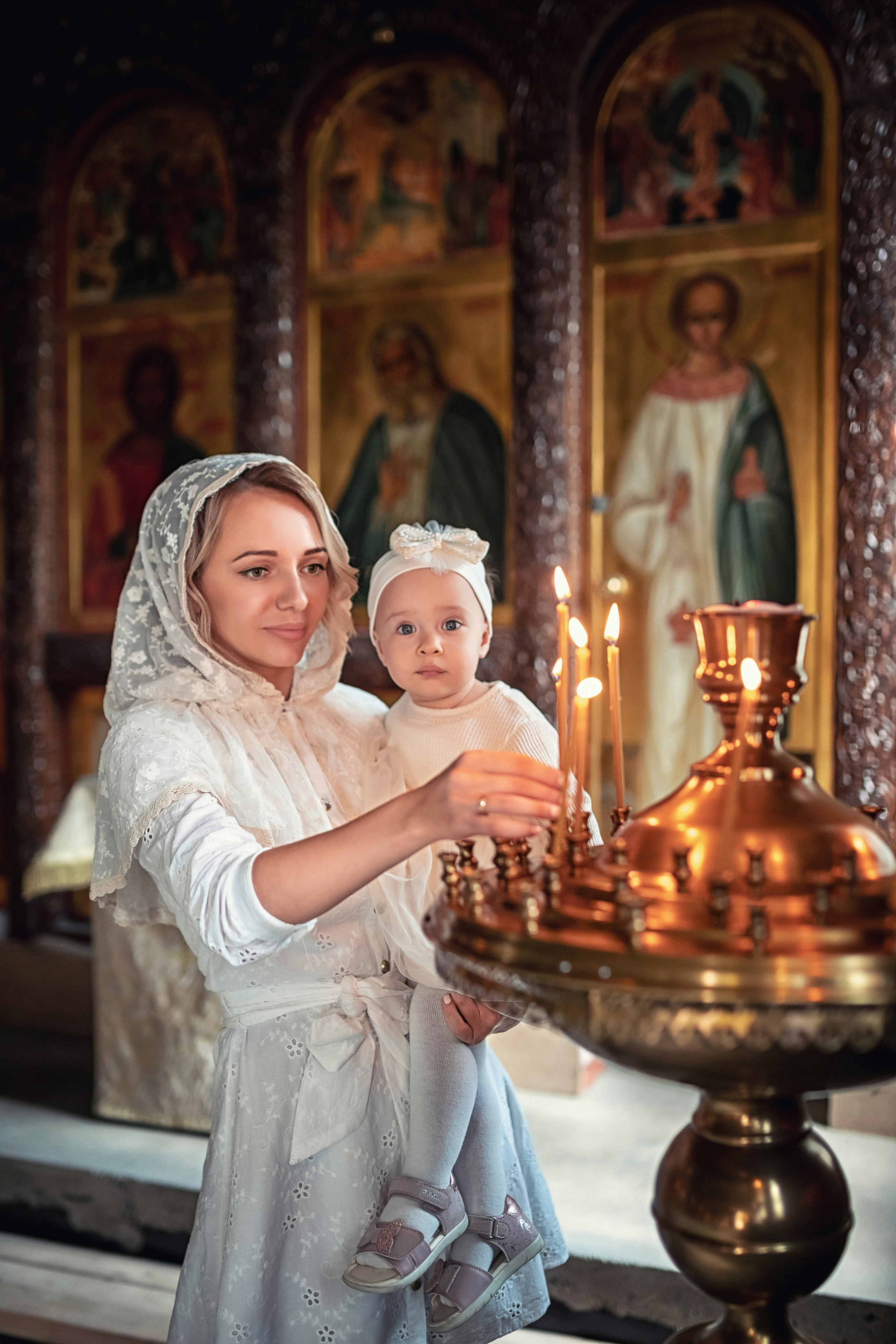 Крещение в храме Троицы Живоначальной в Карачарове 21.08.2021. Фотограф крещения и венчания Антонова Надежда г. Москва