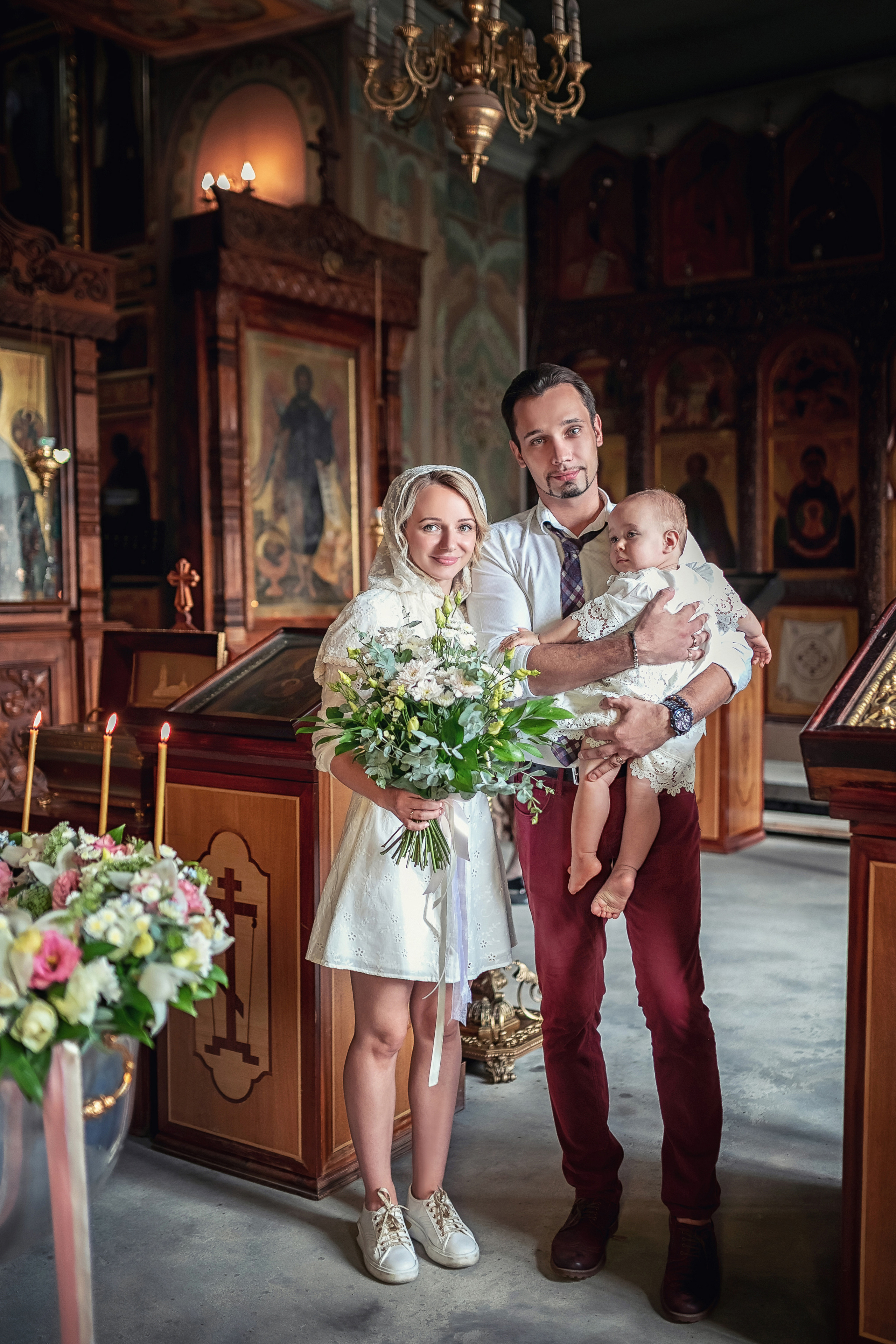 Крещение в храме Троицы Живоначальной в Карачарове 21.08.2021. Фотограф крещения и венчания Антонова Надежда г. Москва