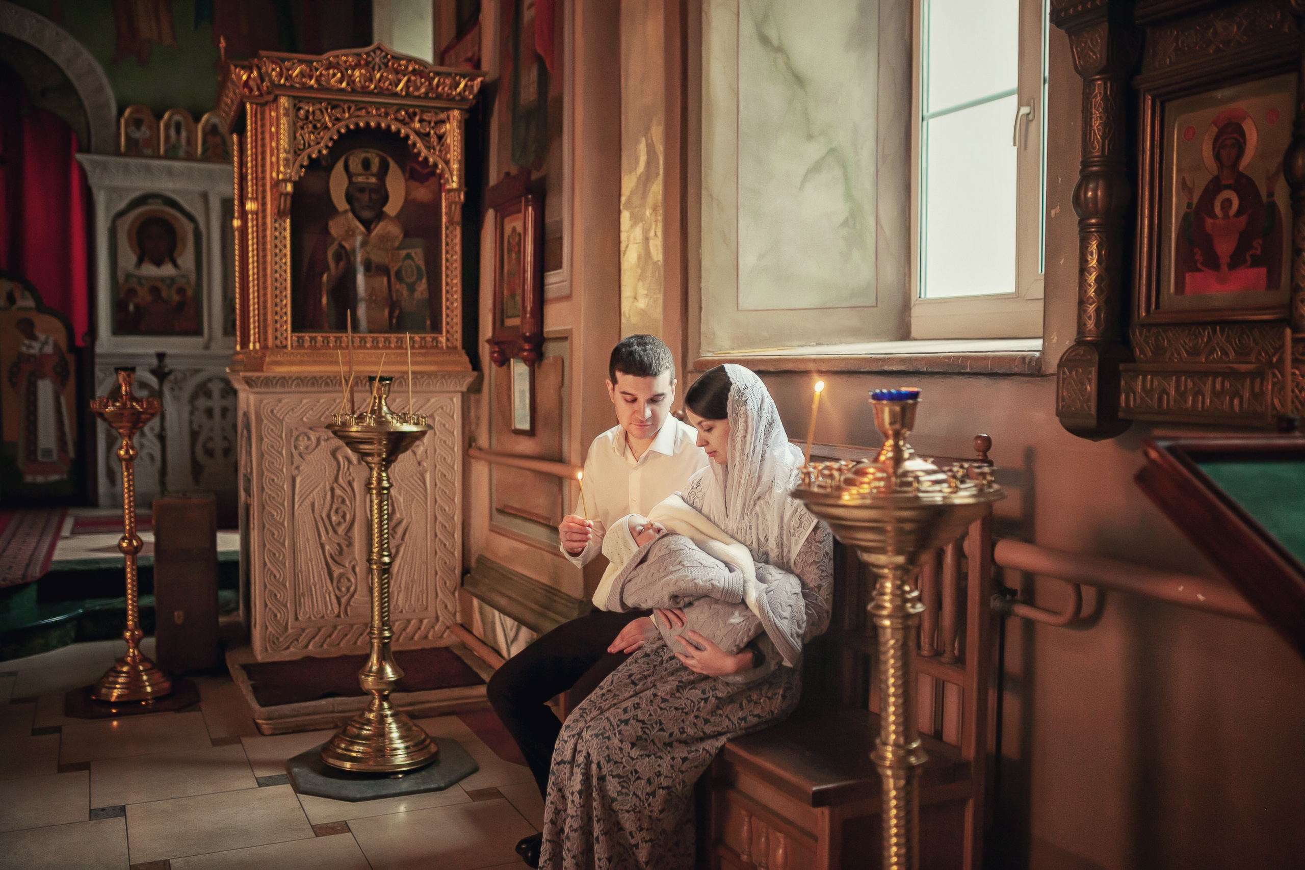 Крещение в храме Флора и Лавра в селе Ям 07.12.2019. Фотограф крещения и венчания Антонова Надежда г. Москва
