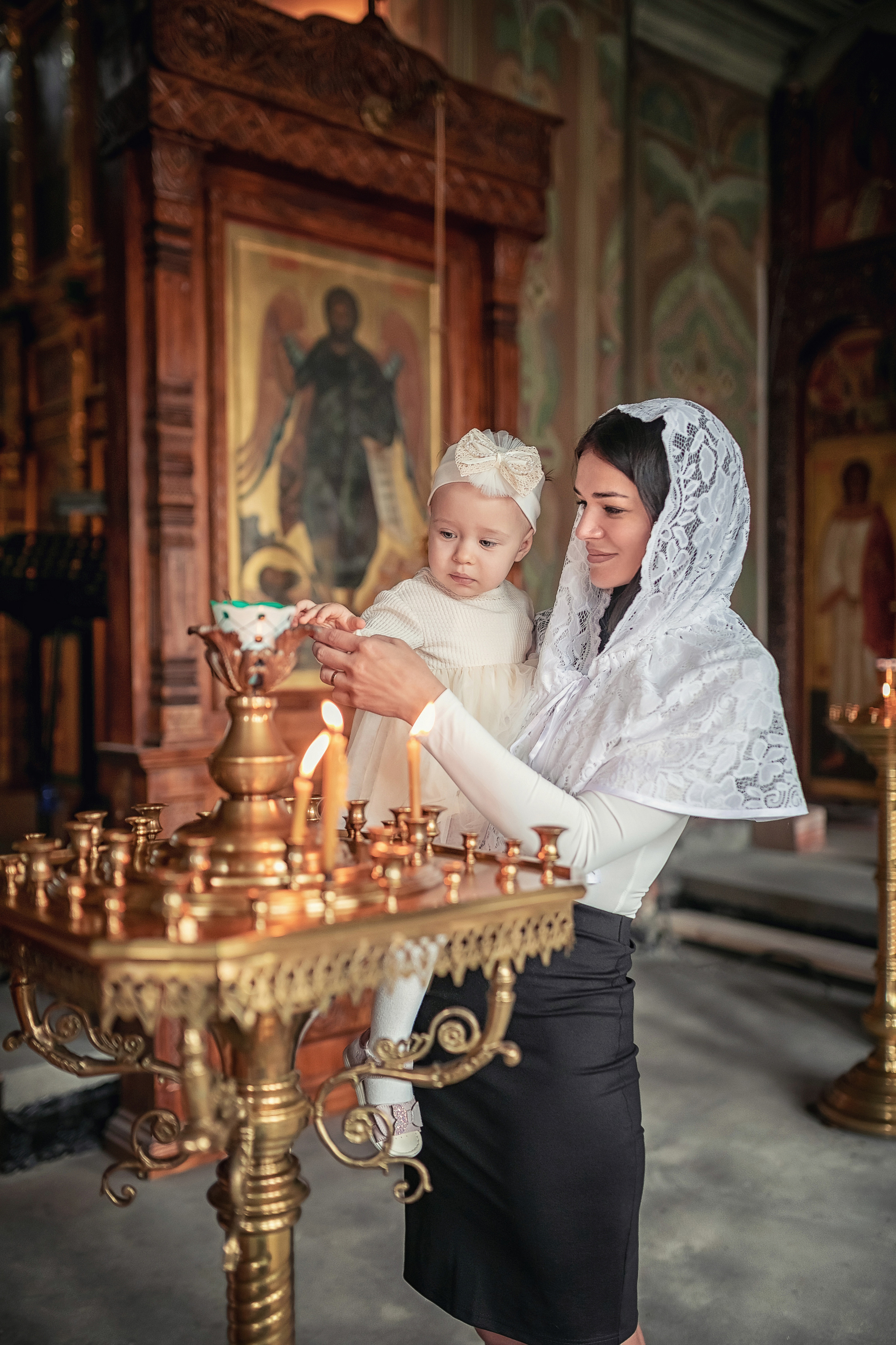 Крещение в храме Троицы Живоначальной в Карачарове 21.08.2021. Фотограф крещения и венчания Антонова Надежда г. Москва