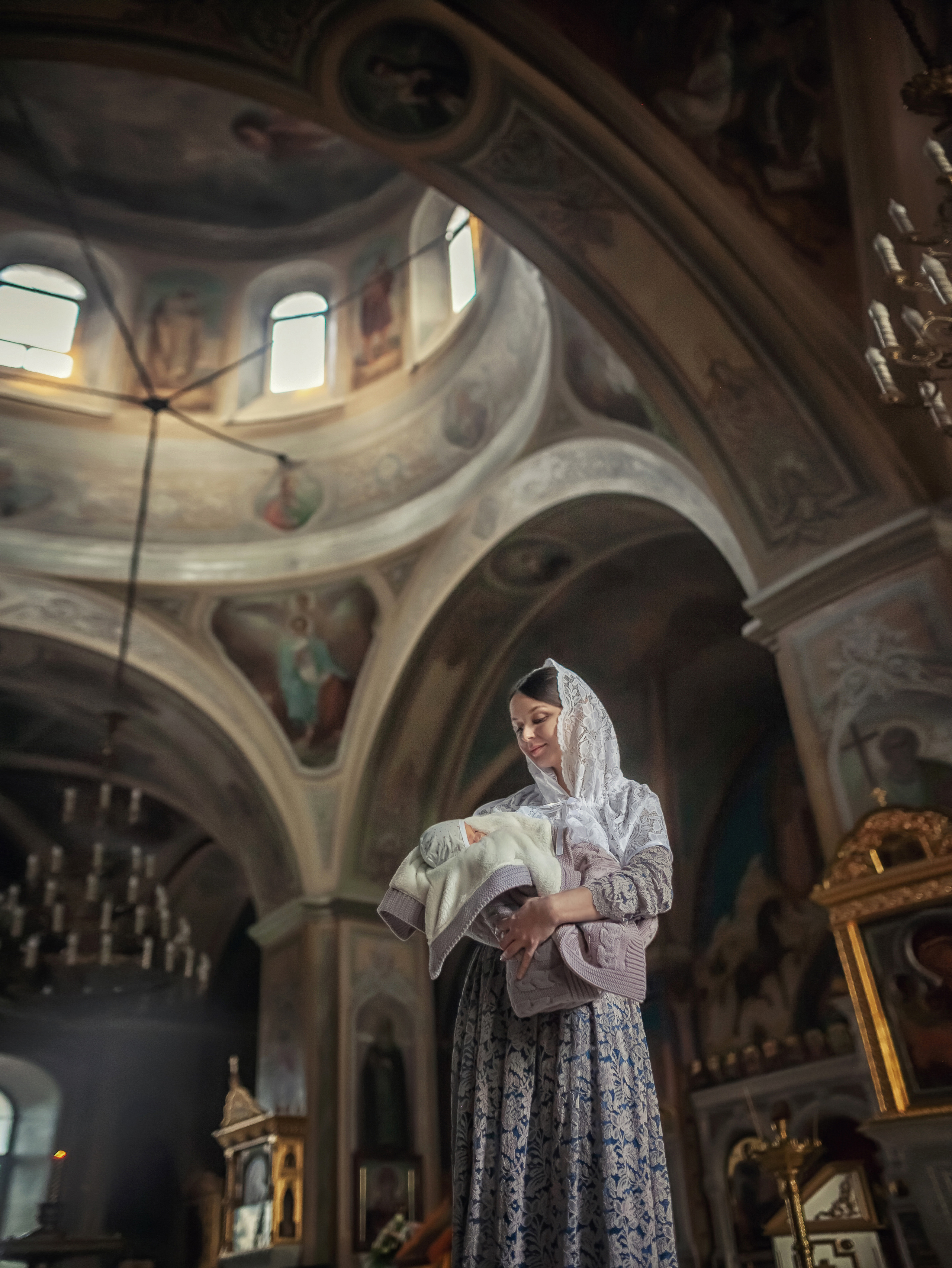 Крещение в храме Флора и Лавра в селе Ям 07.12.2019. Фотограф крещения и венчания Антонова Надежда г. Москва