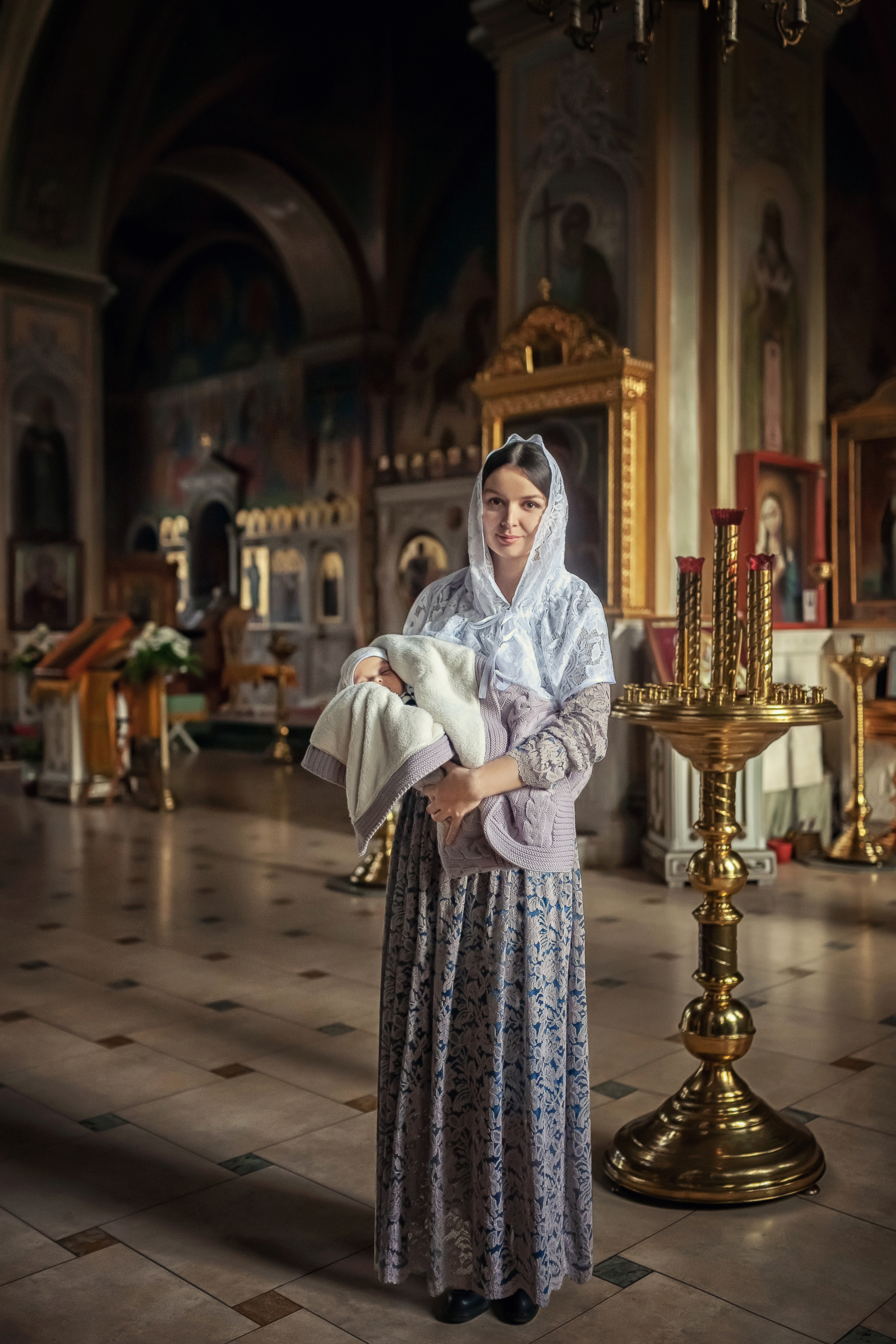Крещение в храме Флора и Лавра в селе Ям 07.12.2019. Фотограф крещения и венчания Антонова Надежда г. Москва