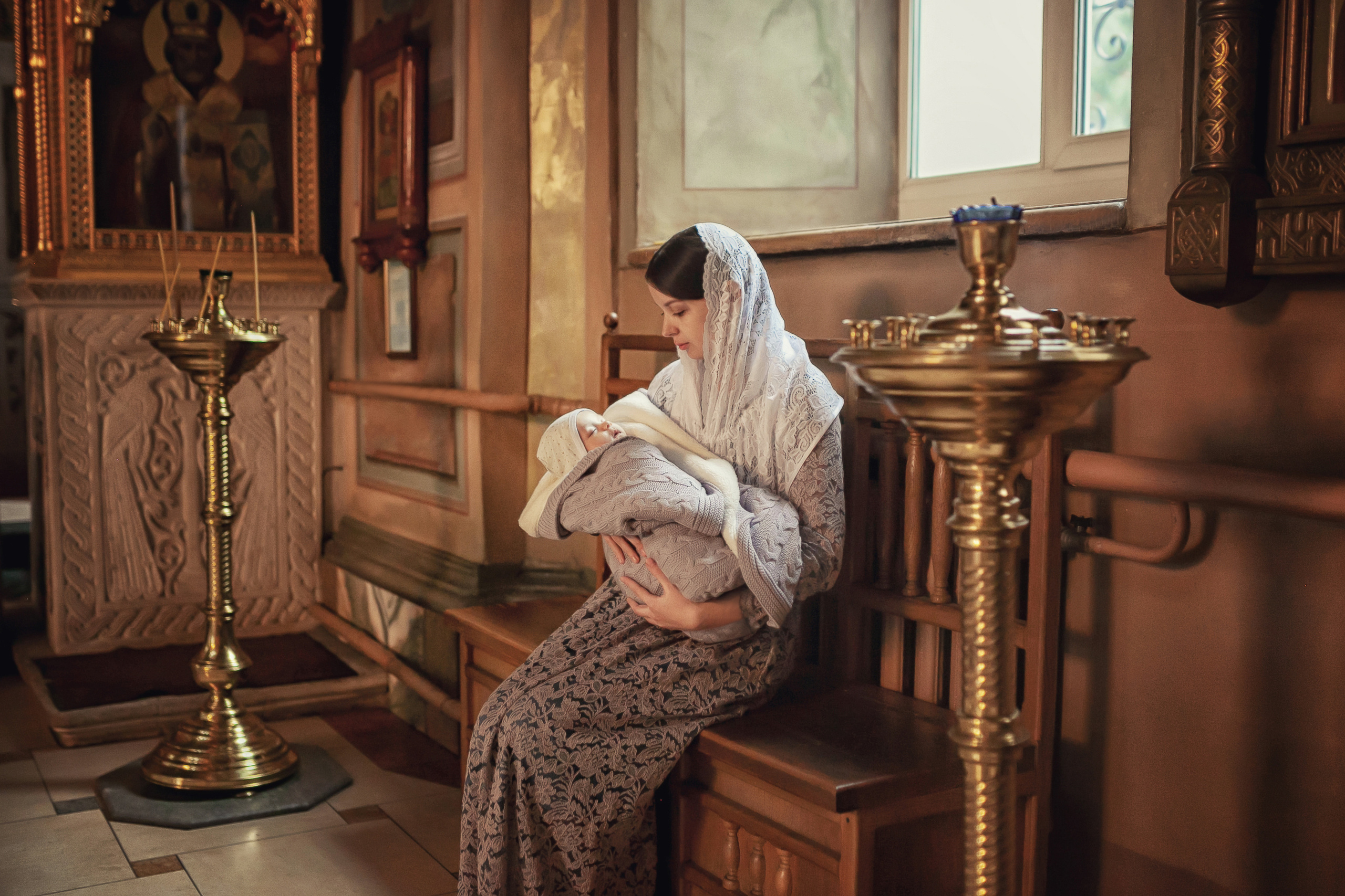 Крещение в храме Флора и Лавра в селе Ям 07.12.2019. Фотограф крещения и венчания Антонова Надежда г. Москва