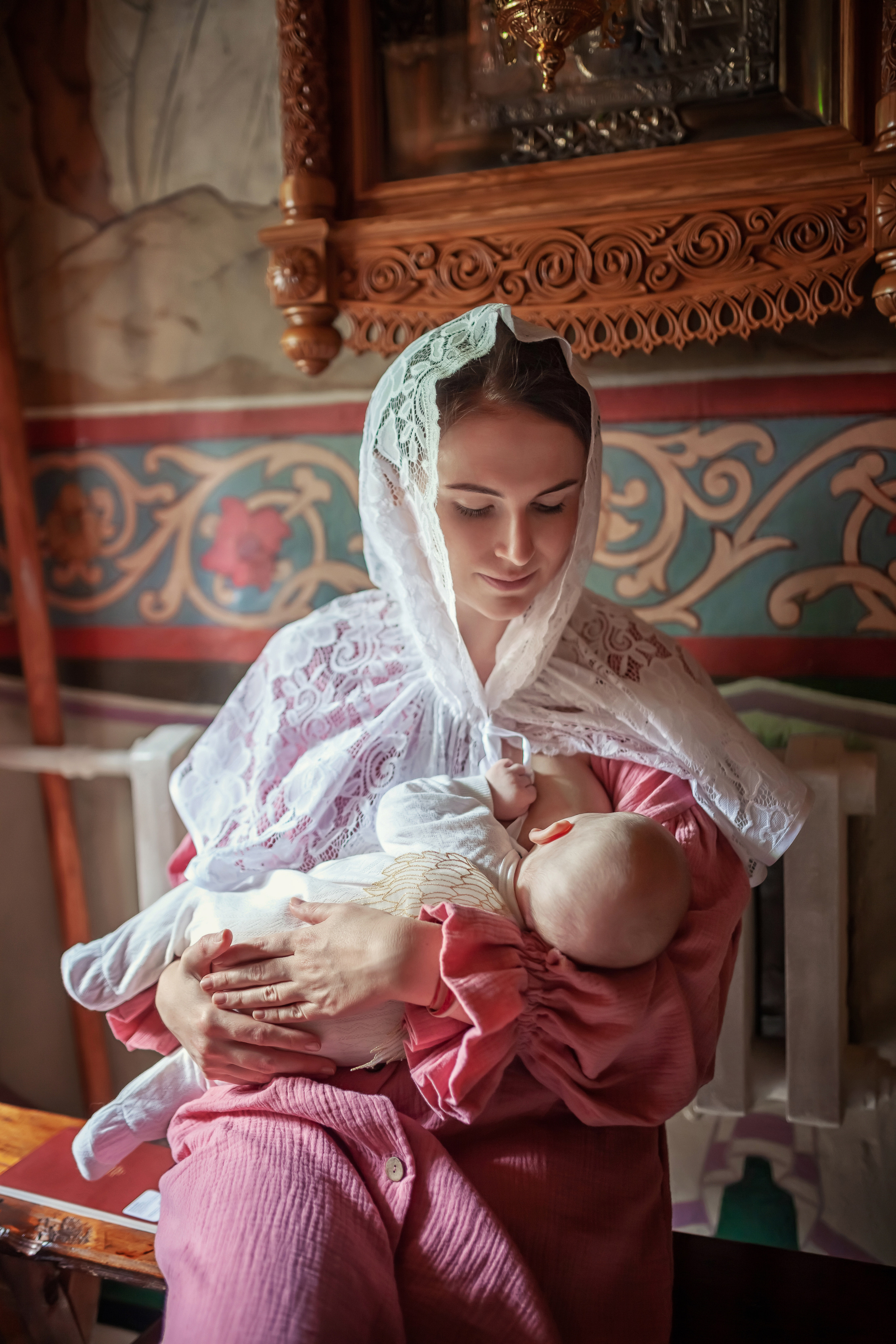 Крещение в храме Сергия Радонежского в Комягино 2020. Фотограф крещения и венчания Антонова Надежда г. Москва