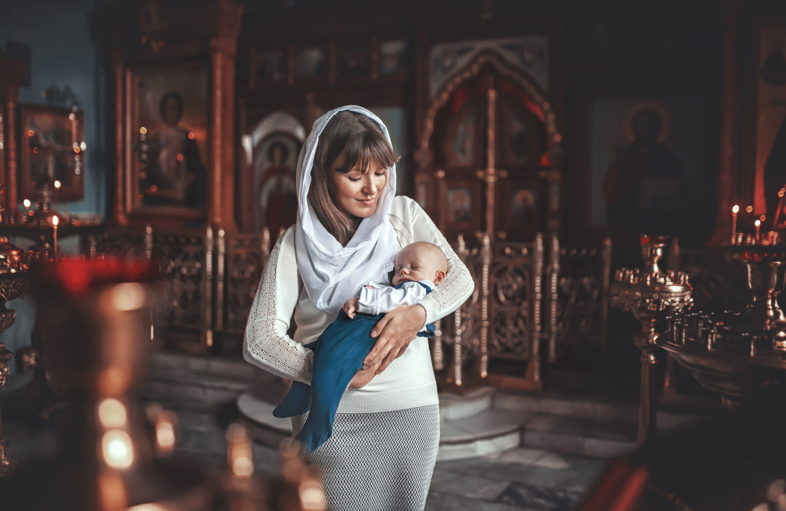 Крещение в храме Владимирской иконы Божьей Матери в Мытищах 1.10.2019. Фотограф крещения и венчания Антонова Надежда г. Москва