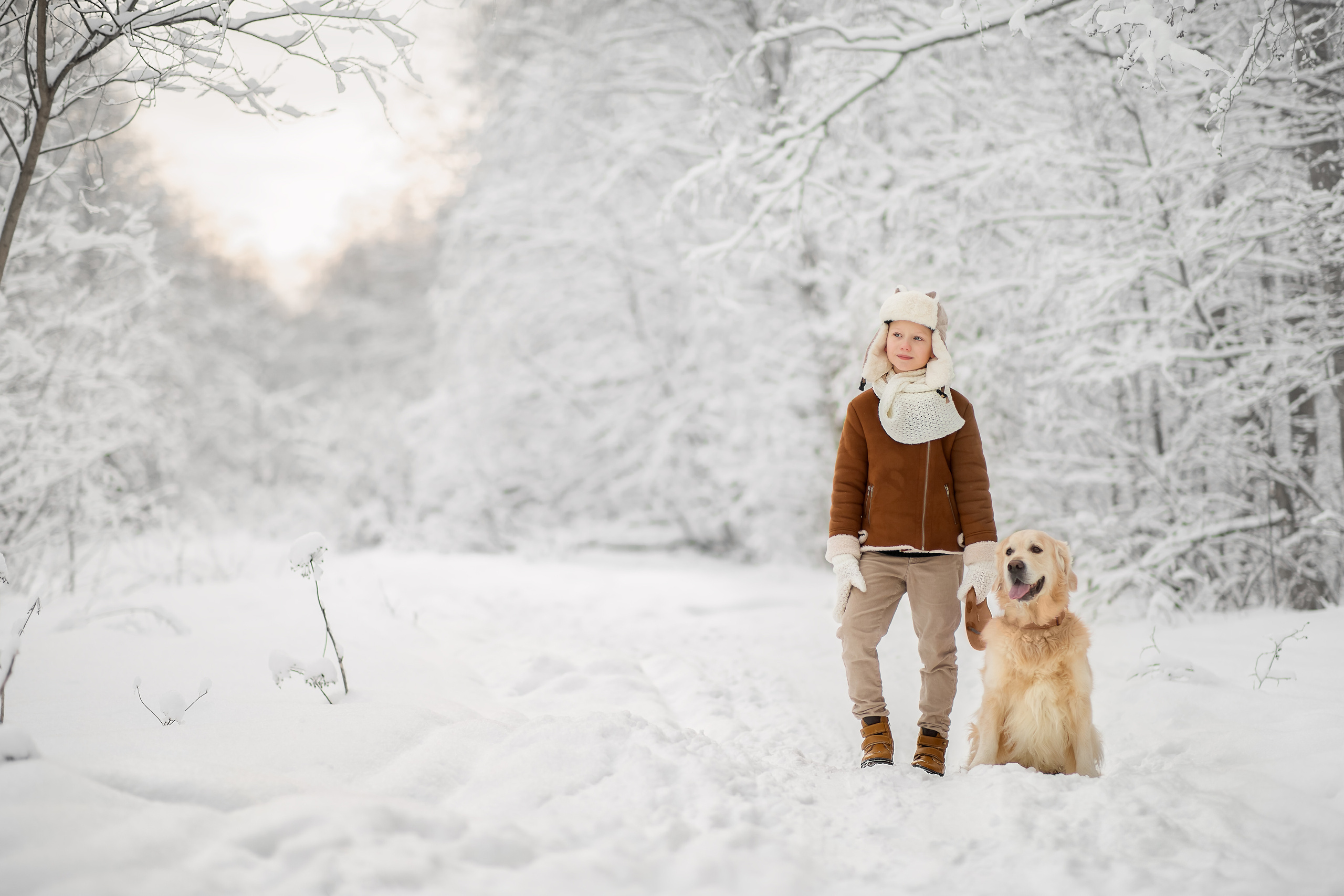Фоторогулка в заснеженном лесу. Детский и семейный фотограф в Санкт-Петербурге Ольга Стырова
