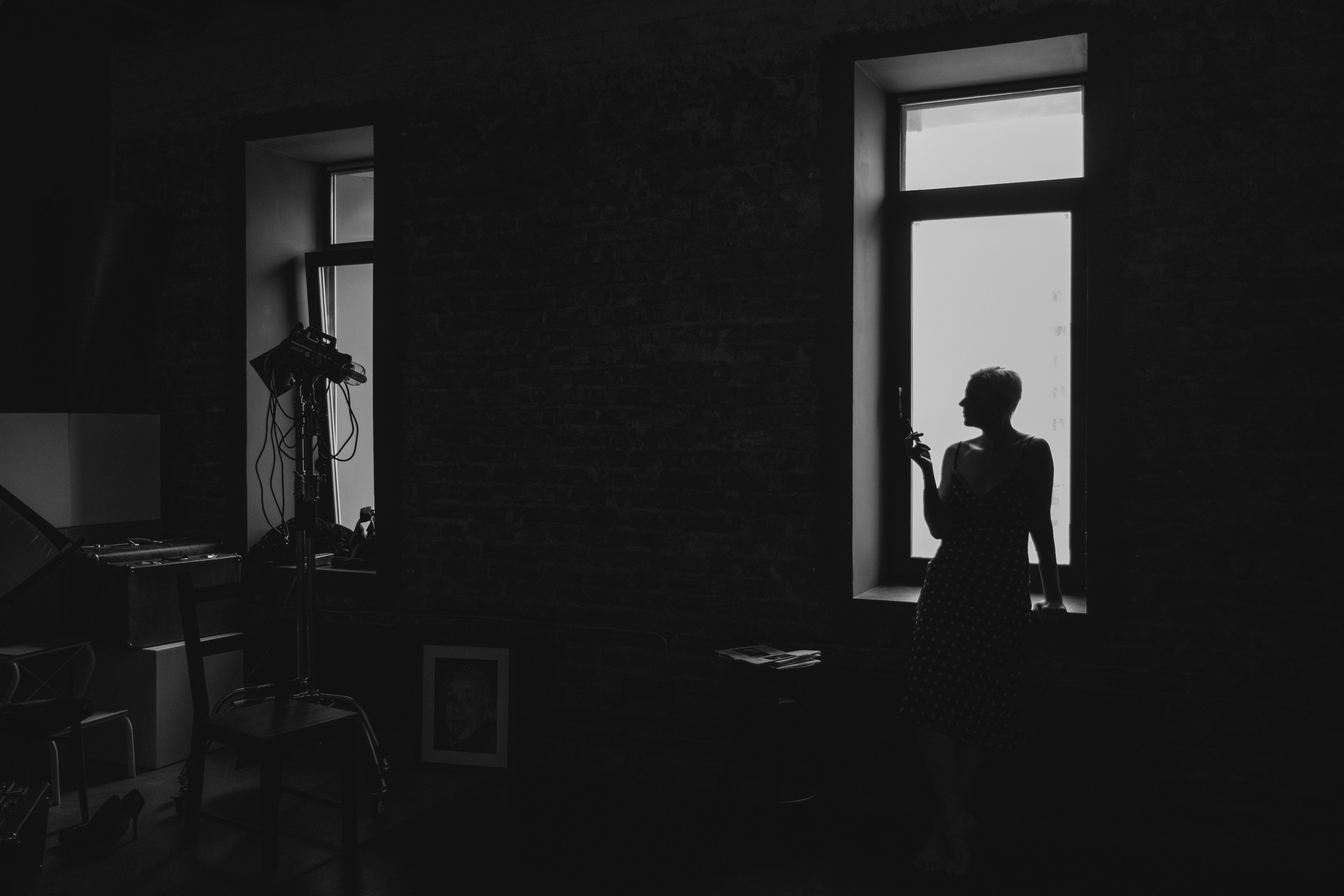 черно-белый портрет