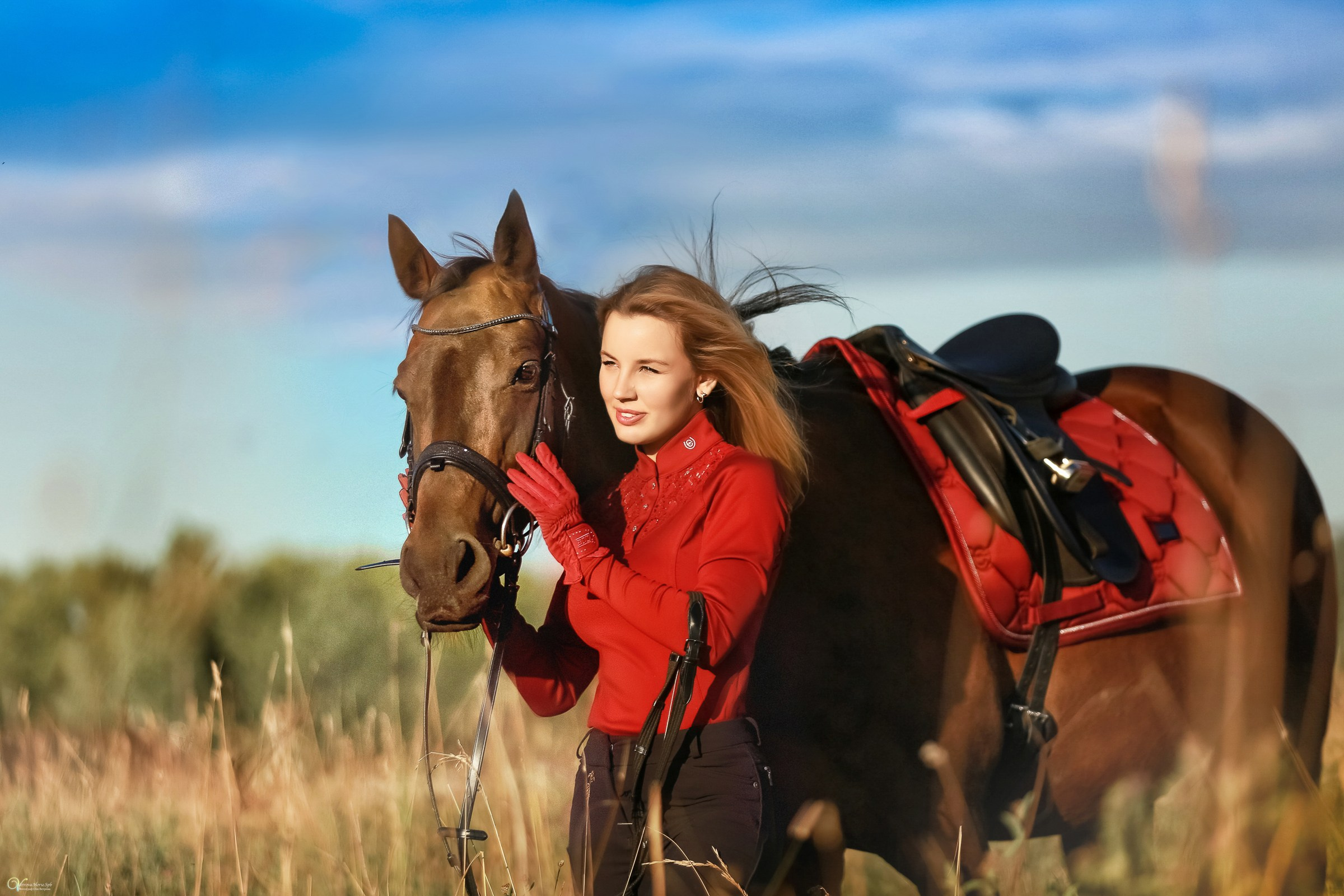 Фотосессии с лошадьми летом. Фотограф женский и мужской портрет Санкт-Петербург