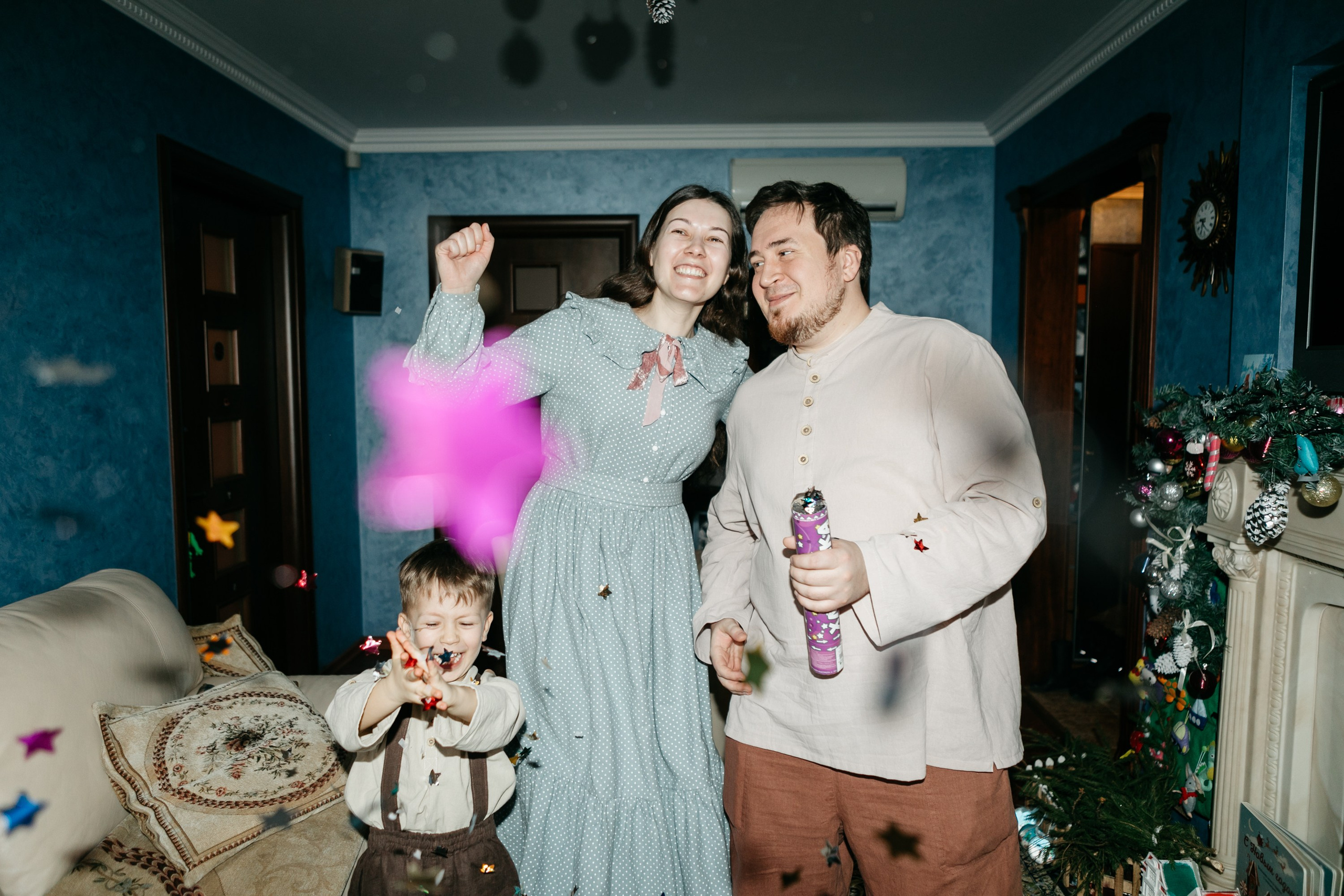 Новогодняя фотосессия дома Москва. Семейный фотограф Маша Тимофеева | Москва