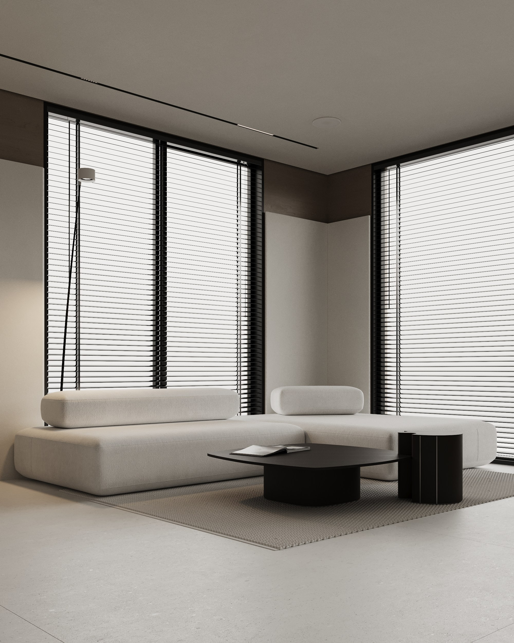 Living room and kitchen. Denis Konarev | Architectural Visualization Studio