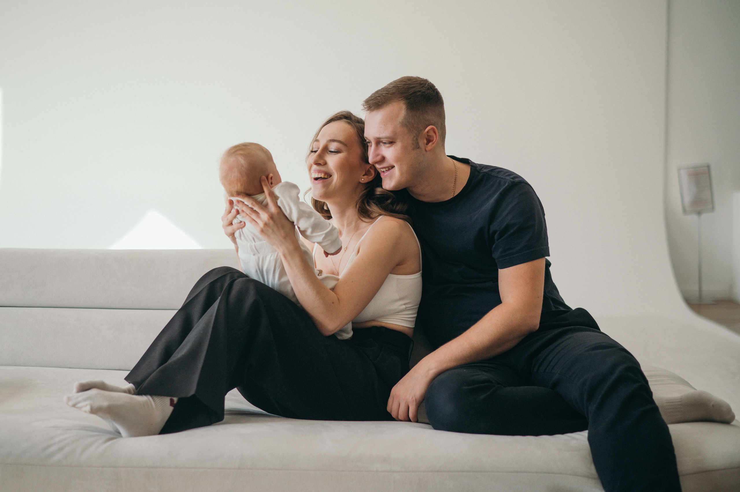 Семейная Фотосессия с малышом в студии. Фотограф Москва