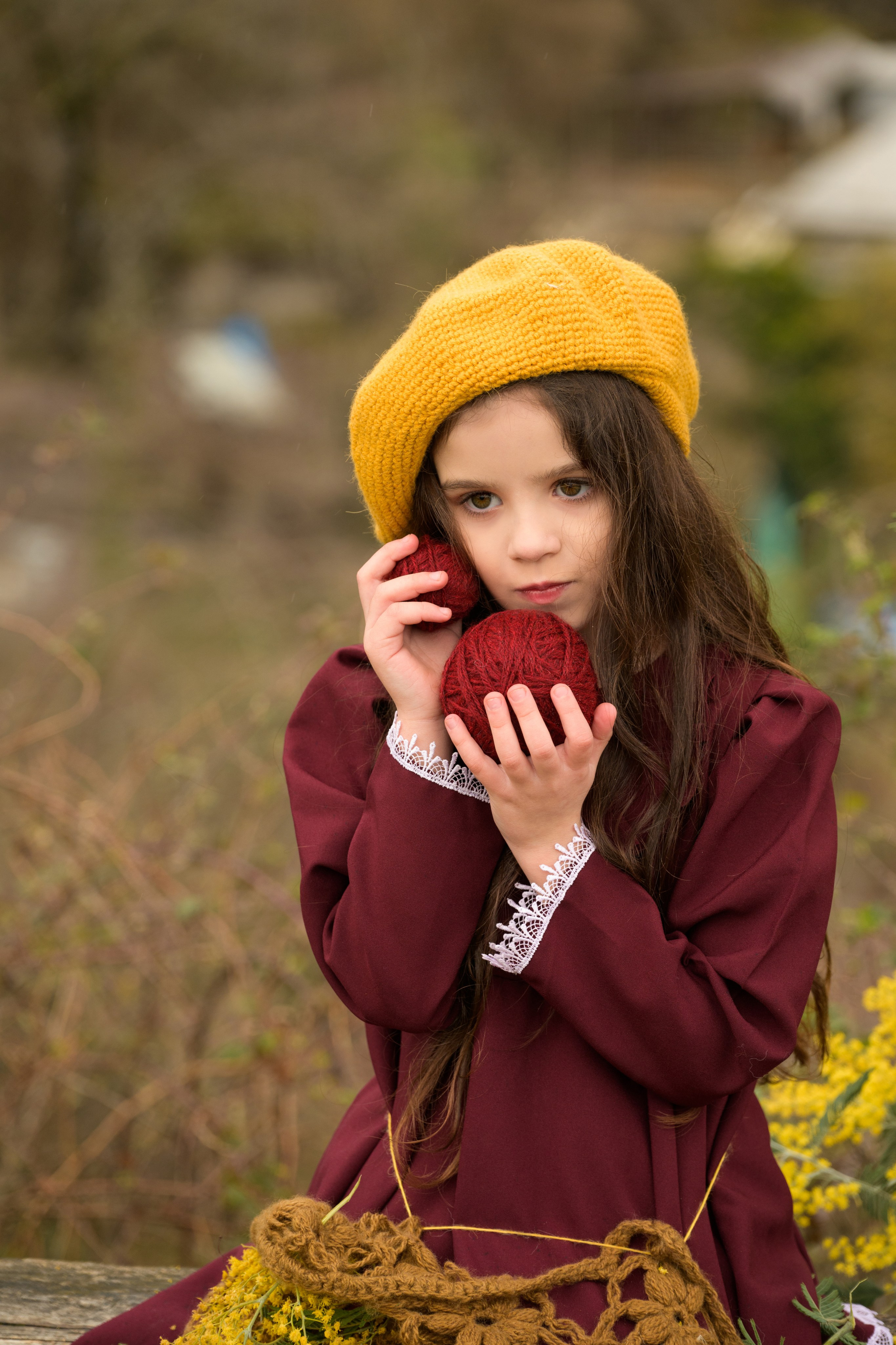 Фотосессия с мимозой