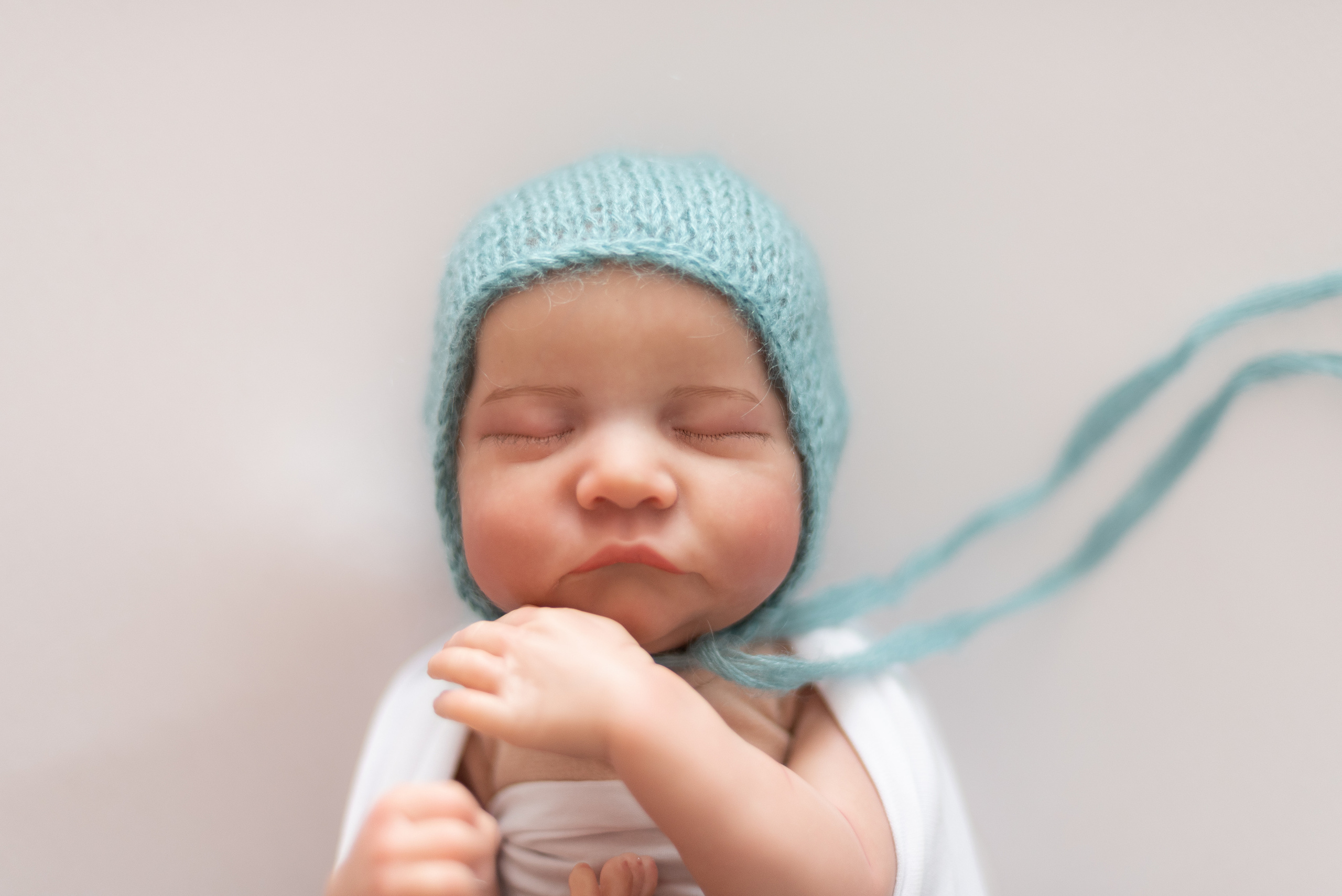 Чепчик пыльно-голубой✨