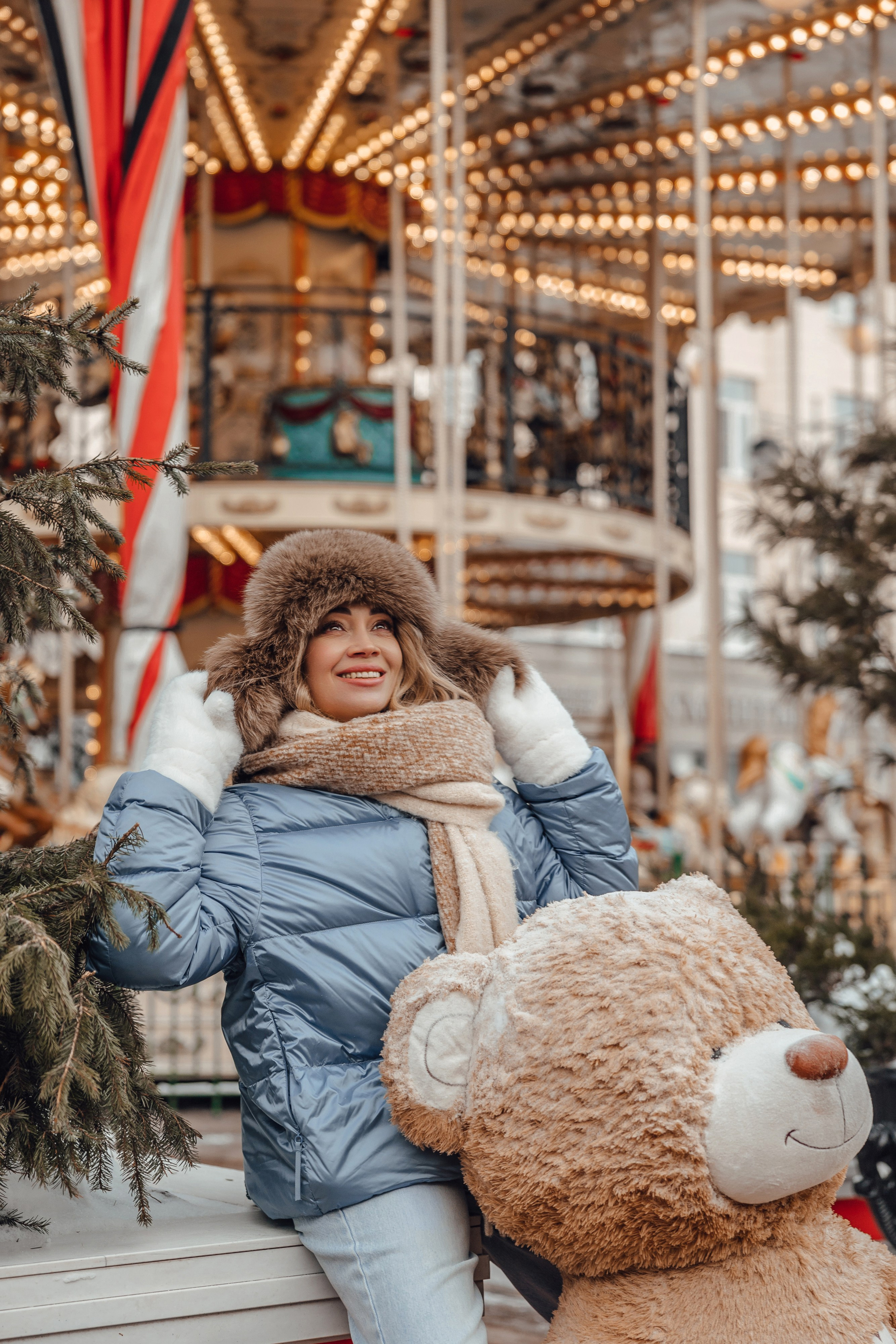 Новогодняя фотосессия на карусели