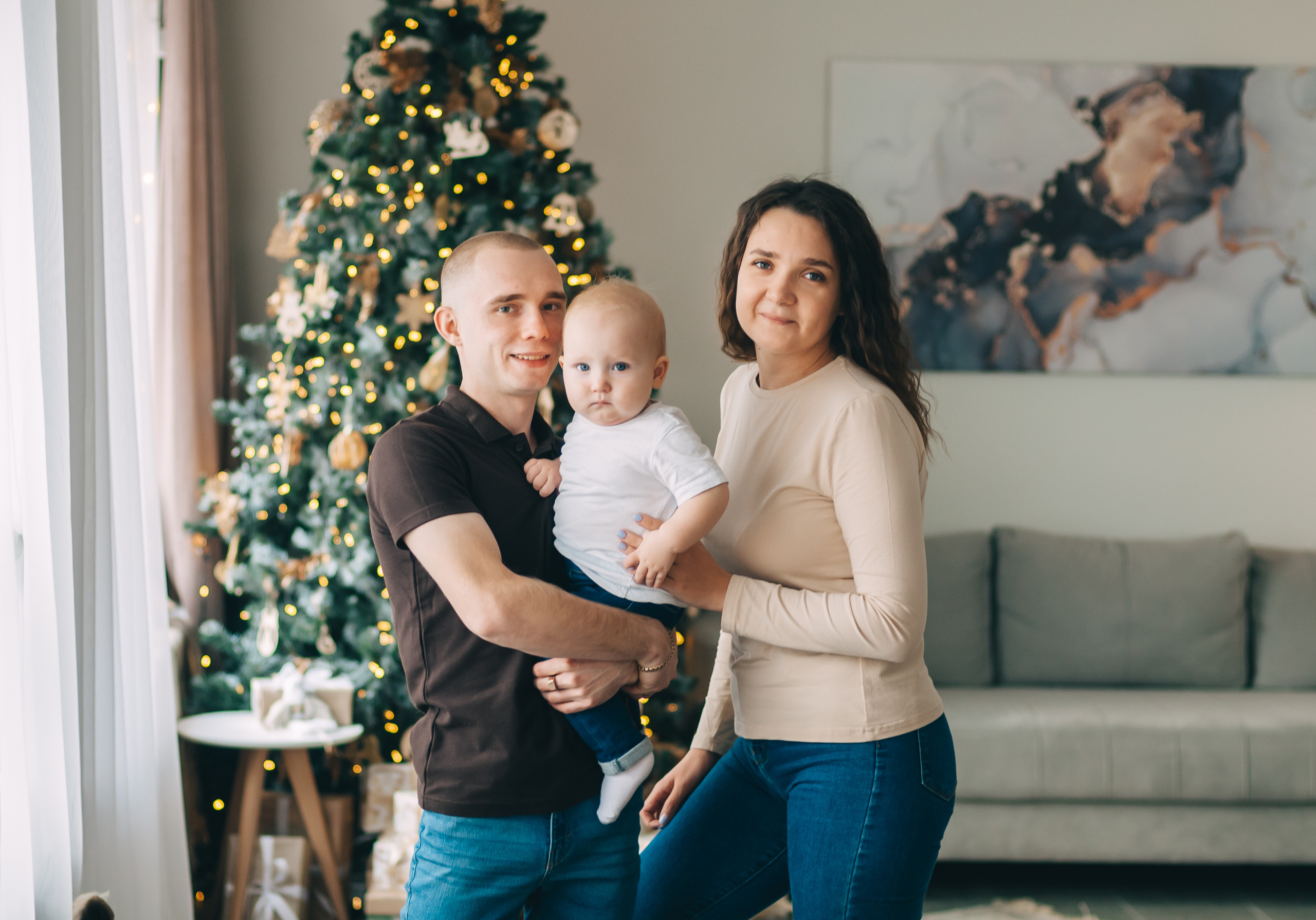 Новогодняя студийная съёмка для Алины, Влада и Матвея. Свадебный и семейный фотограф г. Ярославль Савинская Анастасия