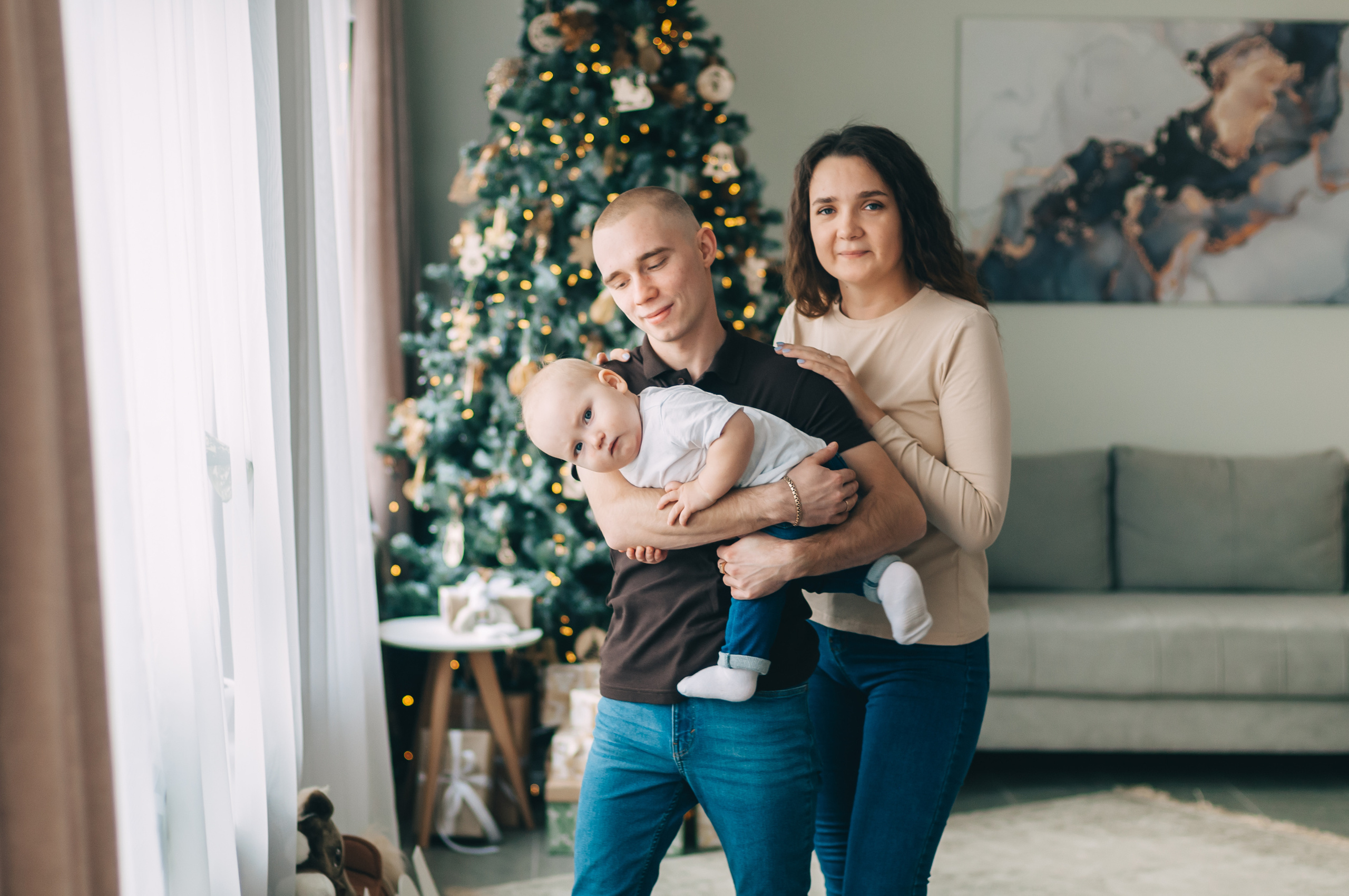 Новогодняя студийная съёмка для Алины, Влада и Матвея. Свадебный и семейный фотограф г. Ярославль Савинская Анастасия